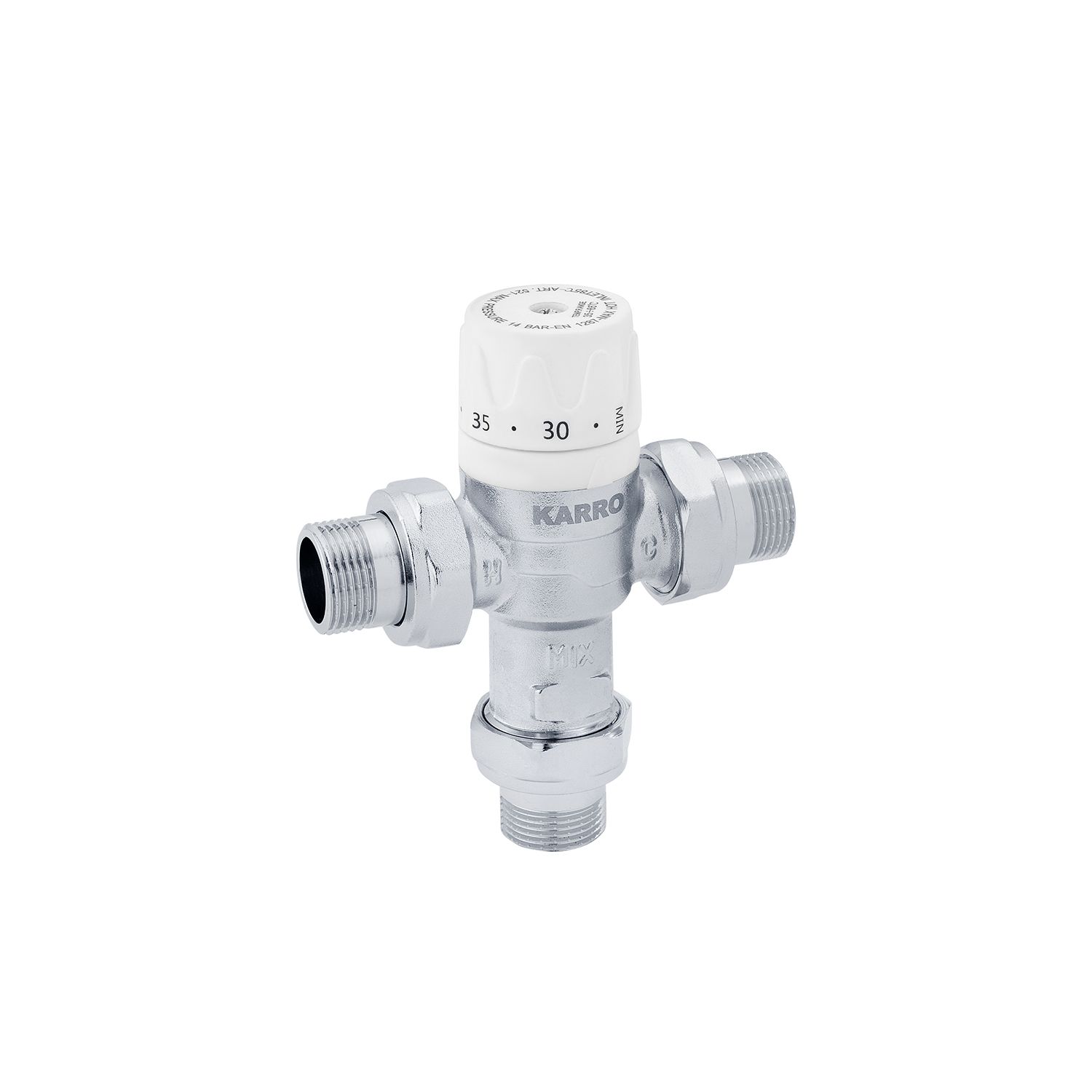Змішувальний термостатичний кран Karro 1/2" ЗЗЗ KR-1081 нікельований