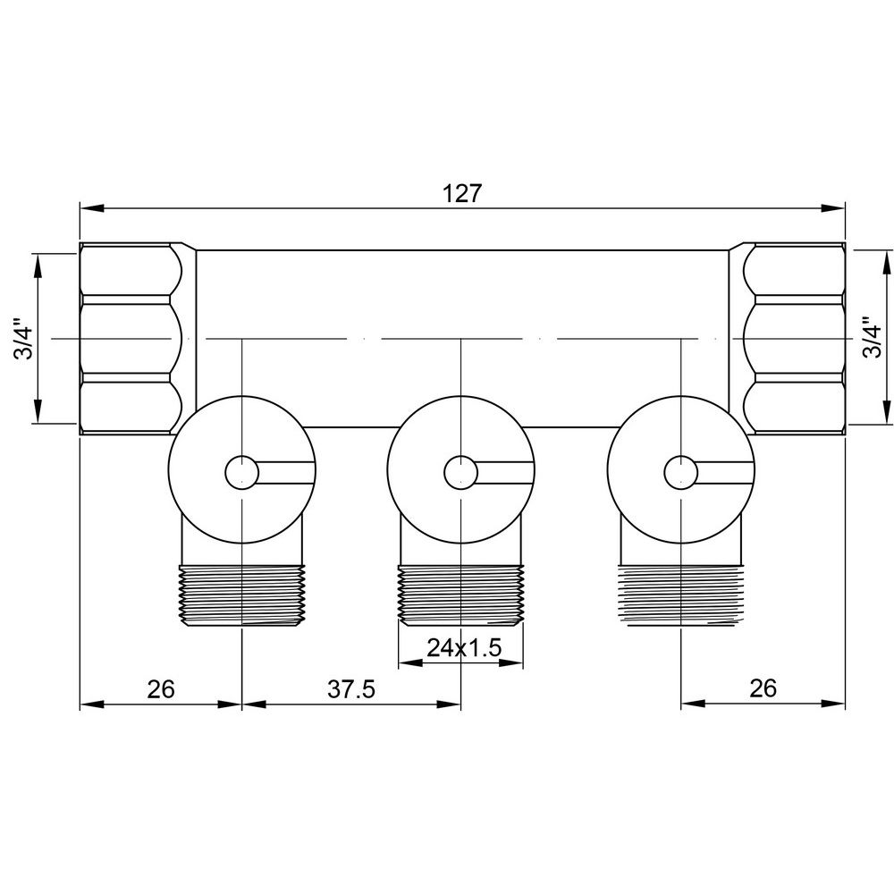 Коллектор Icma 3/4" 3 выхода №228