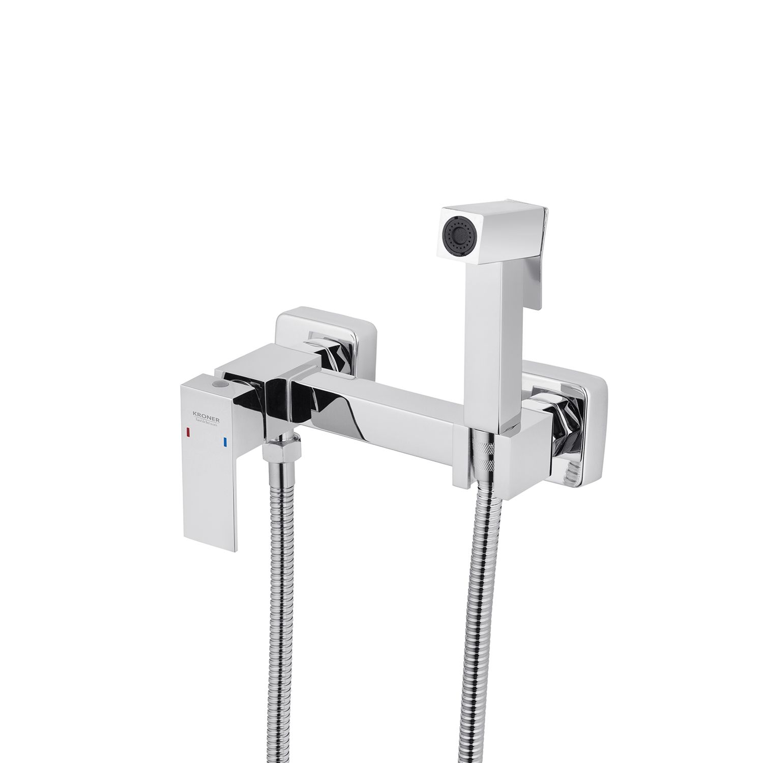 Набір для гігієнічного душу зі змішувачем Kroner KRP Edelstahl Kubus - CHR052