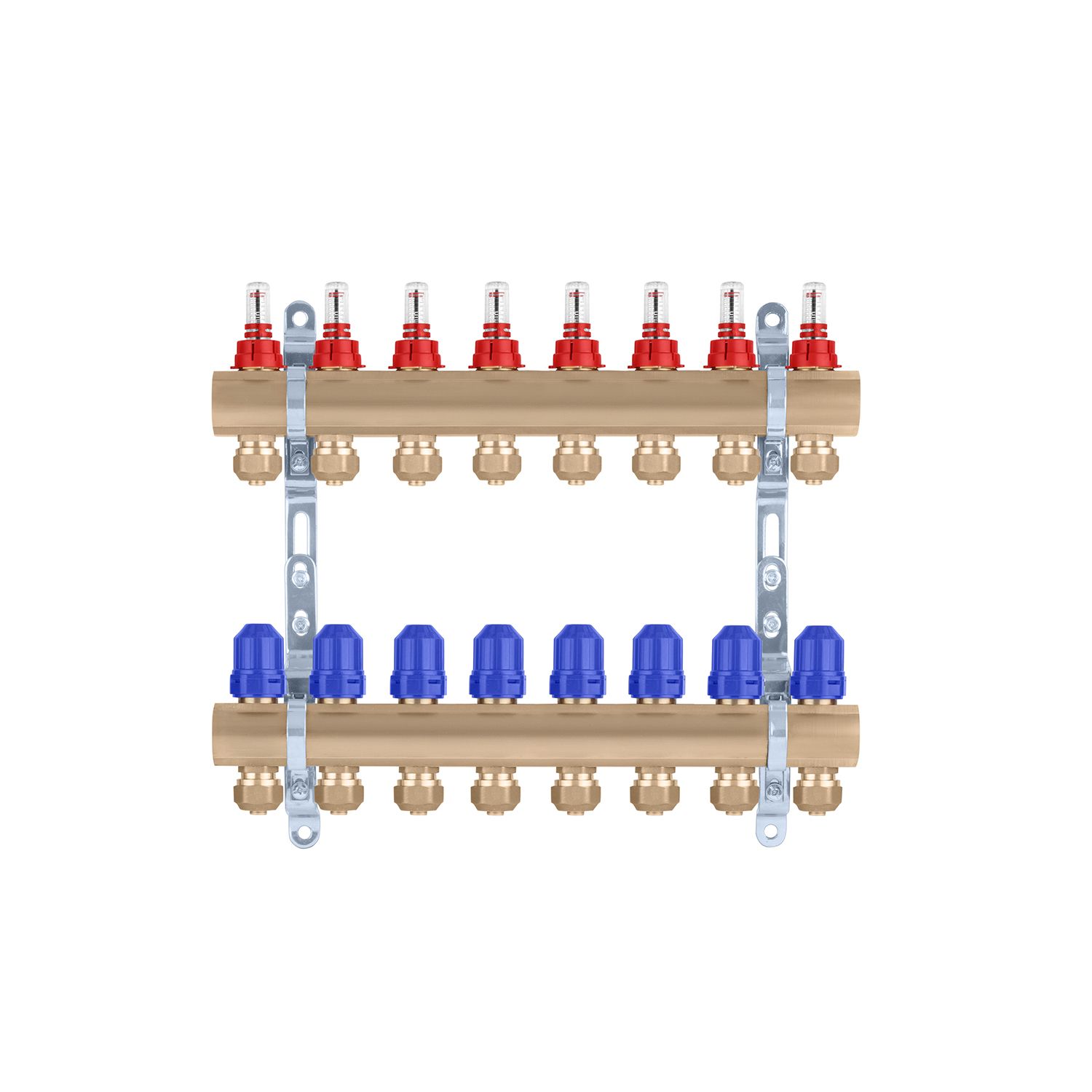 Колектор в зборі STA на 8 виходів 1"х3/4" з євроконусами, латунний
