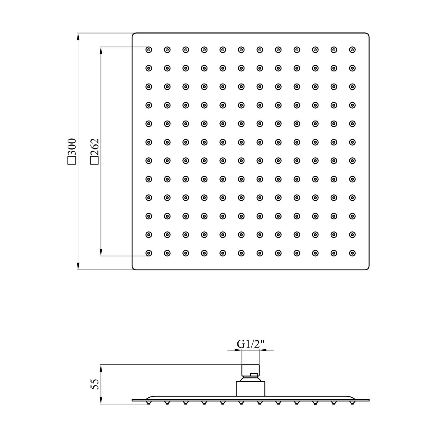 Лійка для верхнього душу Kroner KRP Edelstahl Kubus - ESG704-30