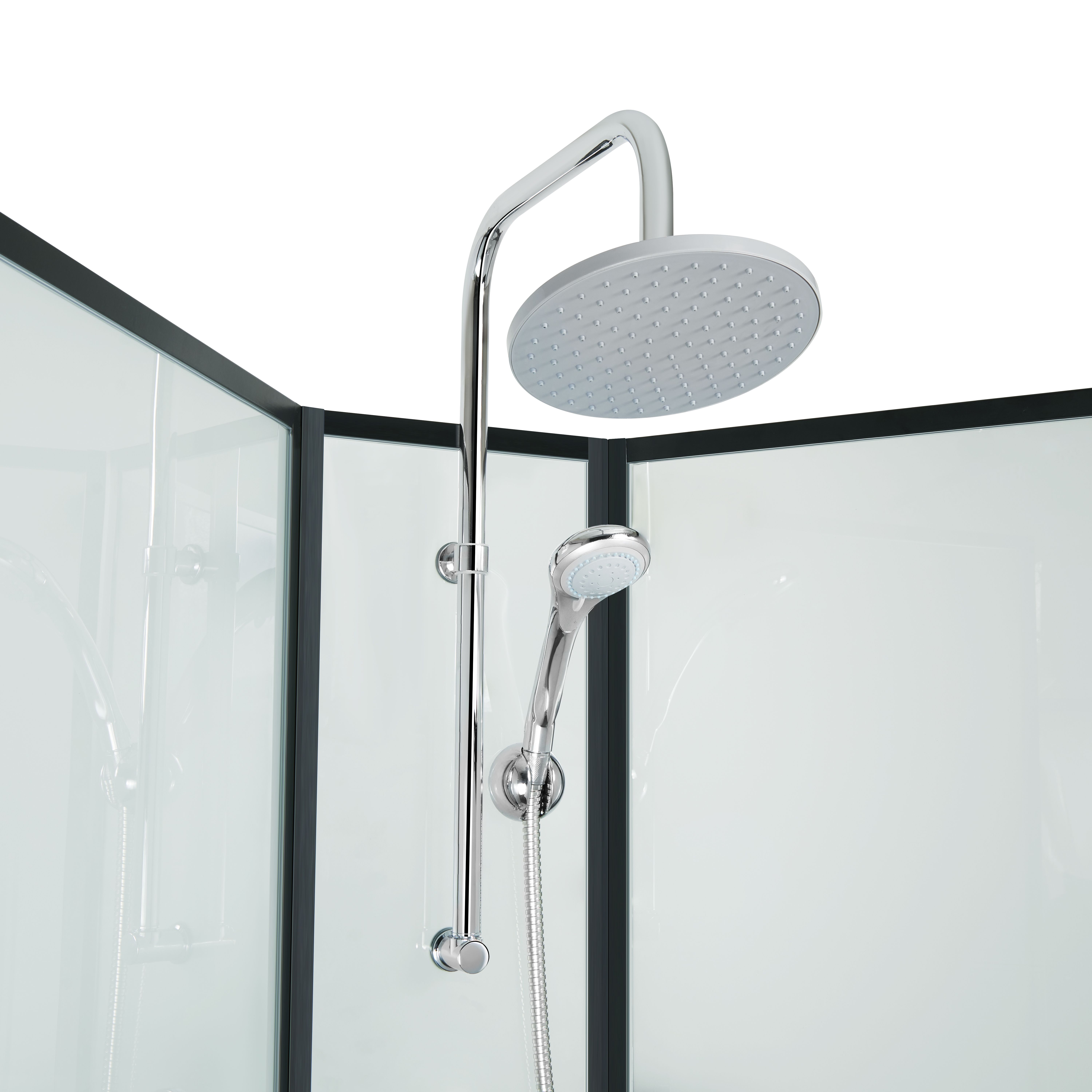 Набор Lidz душевой бокс Majatek SB90x90.BLA.LOW.TR, стекло прозрачное 5 мм + поддон Kupala