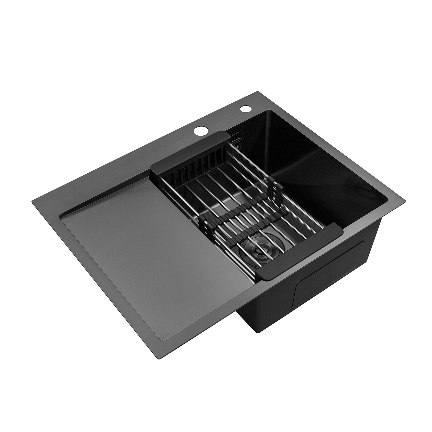 Кухонна мийка Kroner KRP Schwarze - 6350RHM PVD (3.0/1.0 мм)