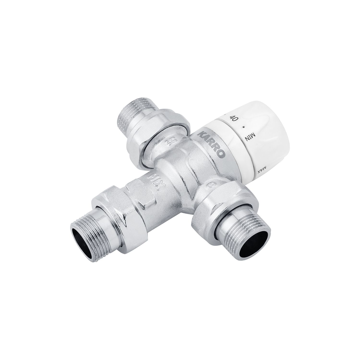 Змішувальний термостатичний кран Karro 3/4" ЗЗЗ KR1081 нікельований