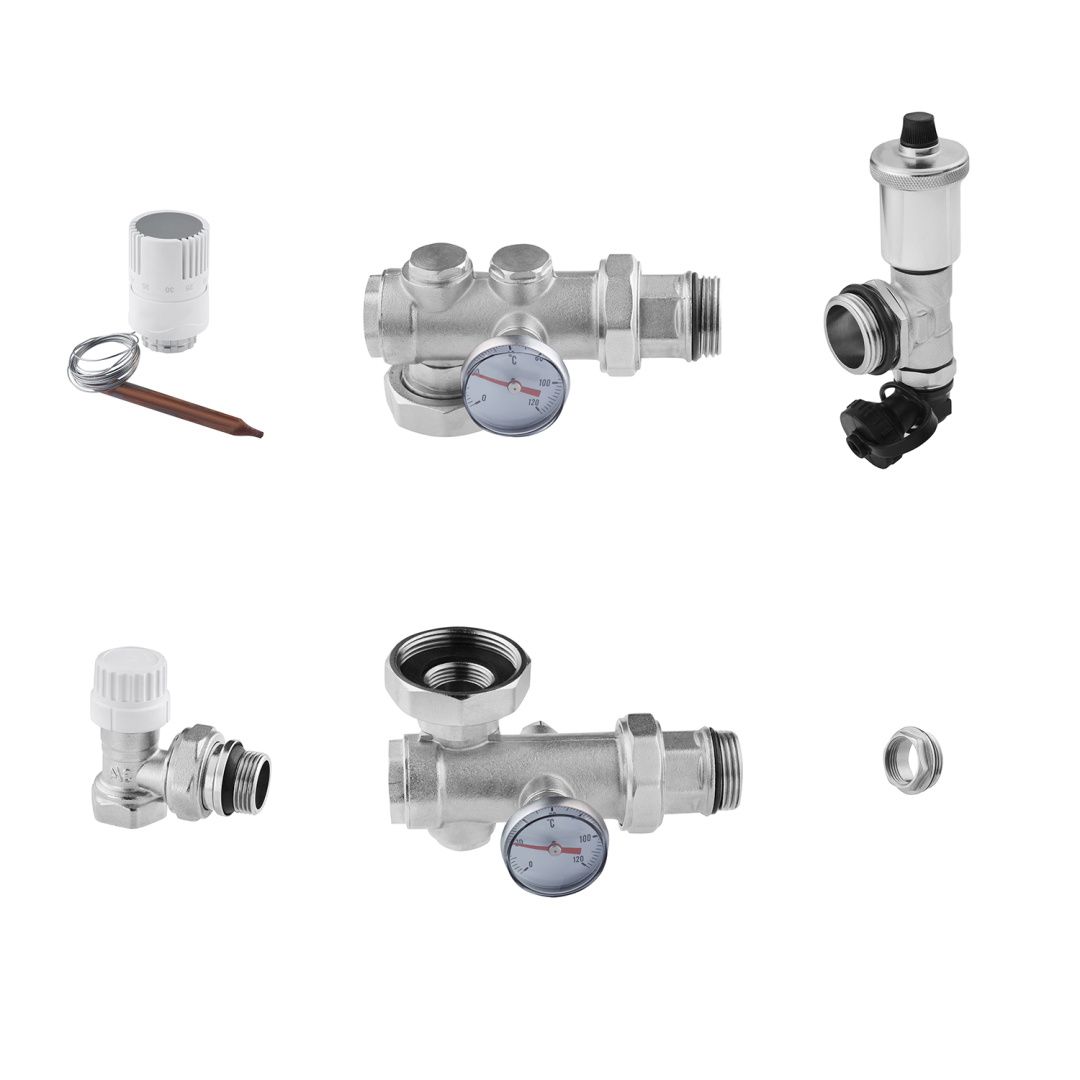 Змішувальний вузол для колектора STA "Premium" кутовий лівий, нікель