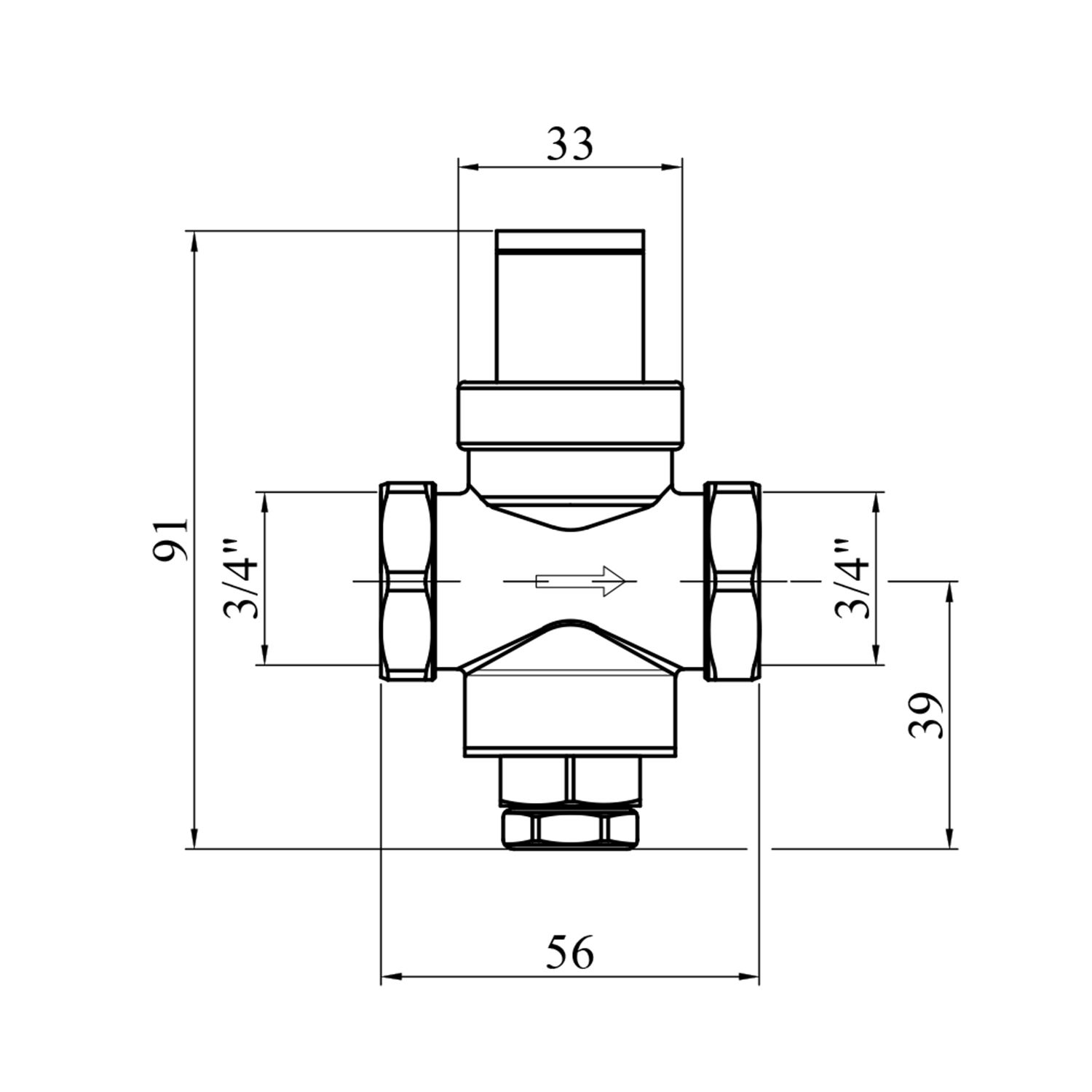 Редуктор тиску Karro 3/4" нікельований KR-80837