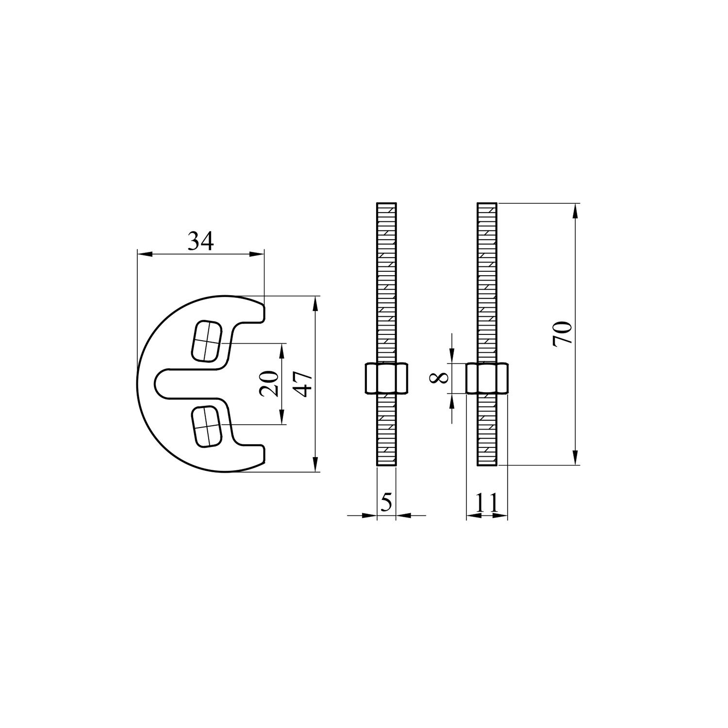 Кріплення для змішувача Kroner KRM - С18 з двома шпильками