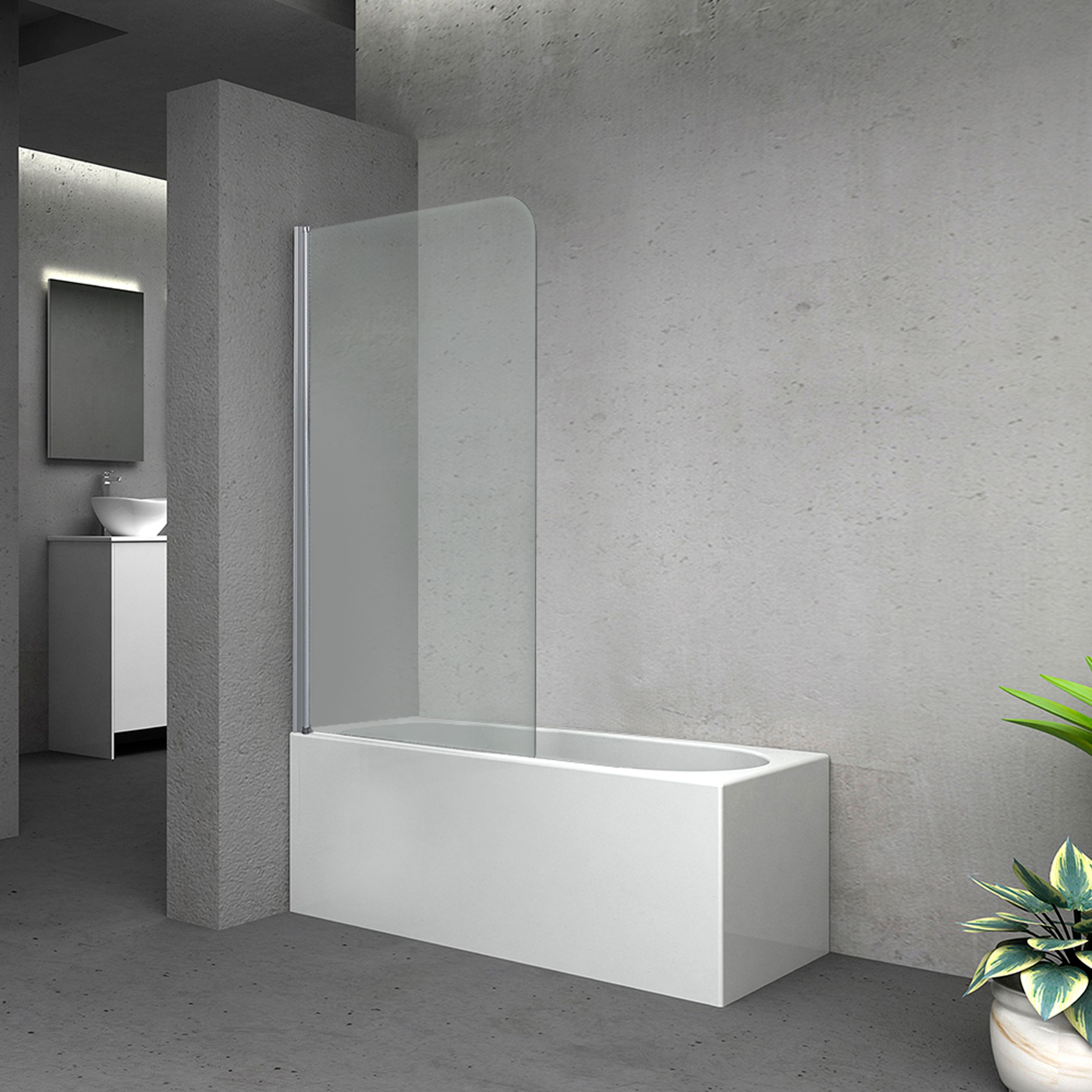 Штора на ванну Lidz Brama SS80x140L.CRM.TR стекло прозрачное 6 мм, левая