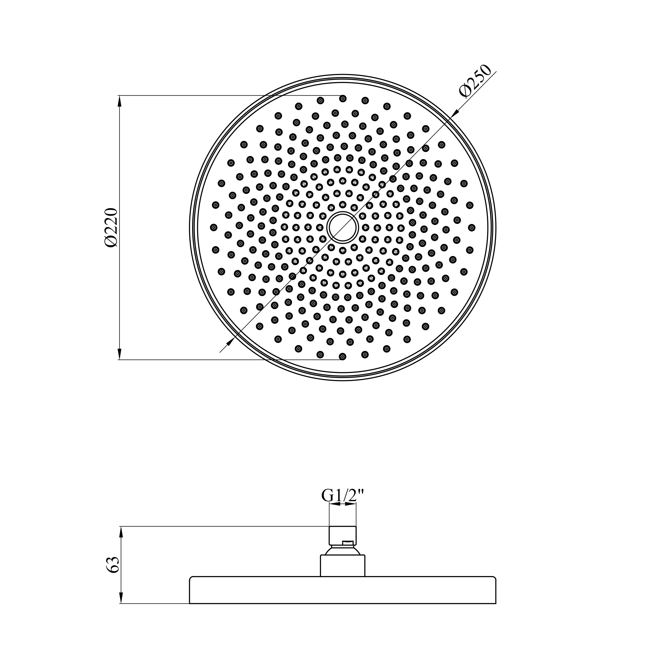 Лійка для верхнього душу Kroner Element 2801562901Z-0101