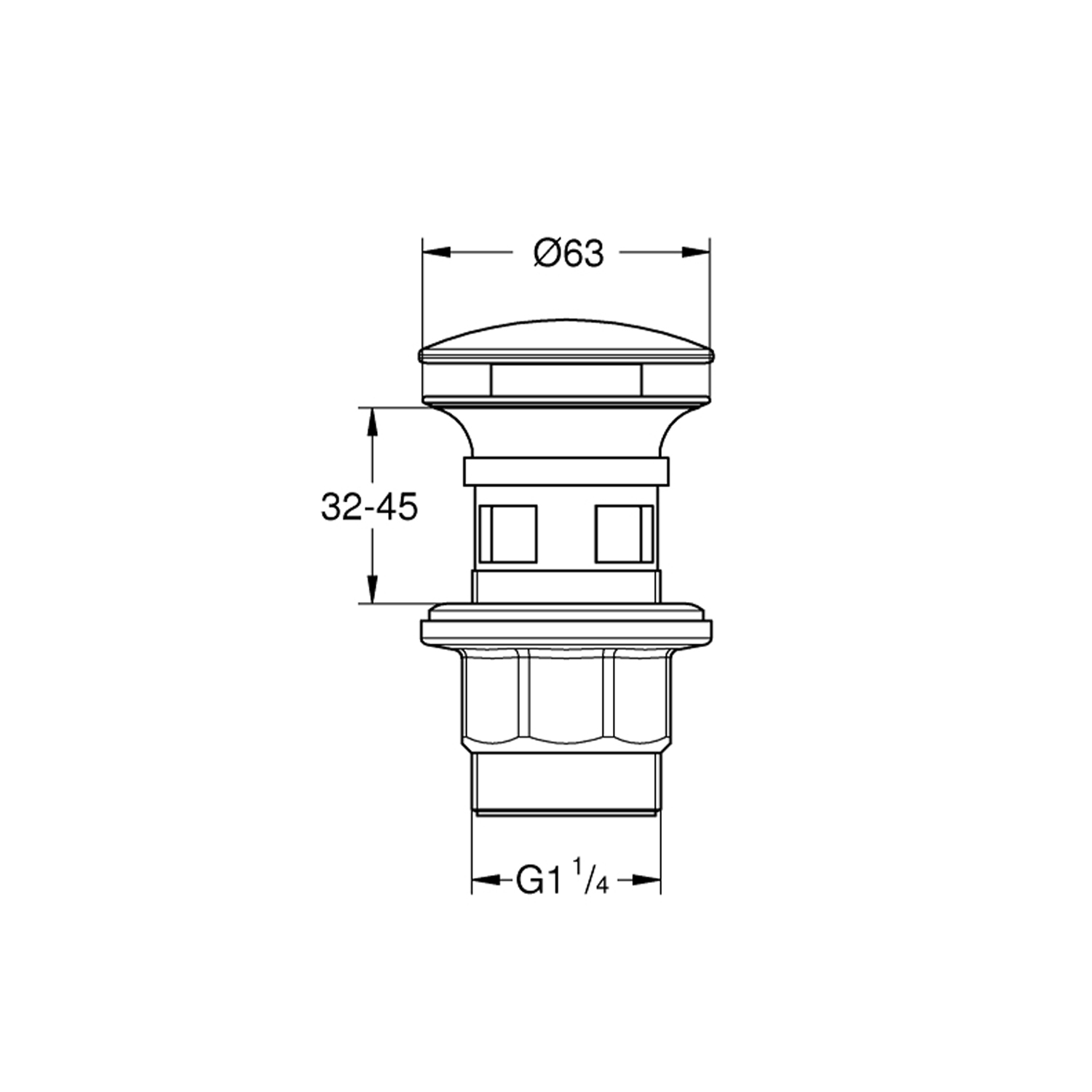 Донний клапан для раковин Grohe 1 1/4" з переливом 40824000