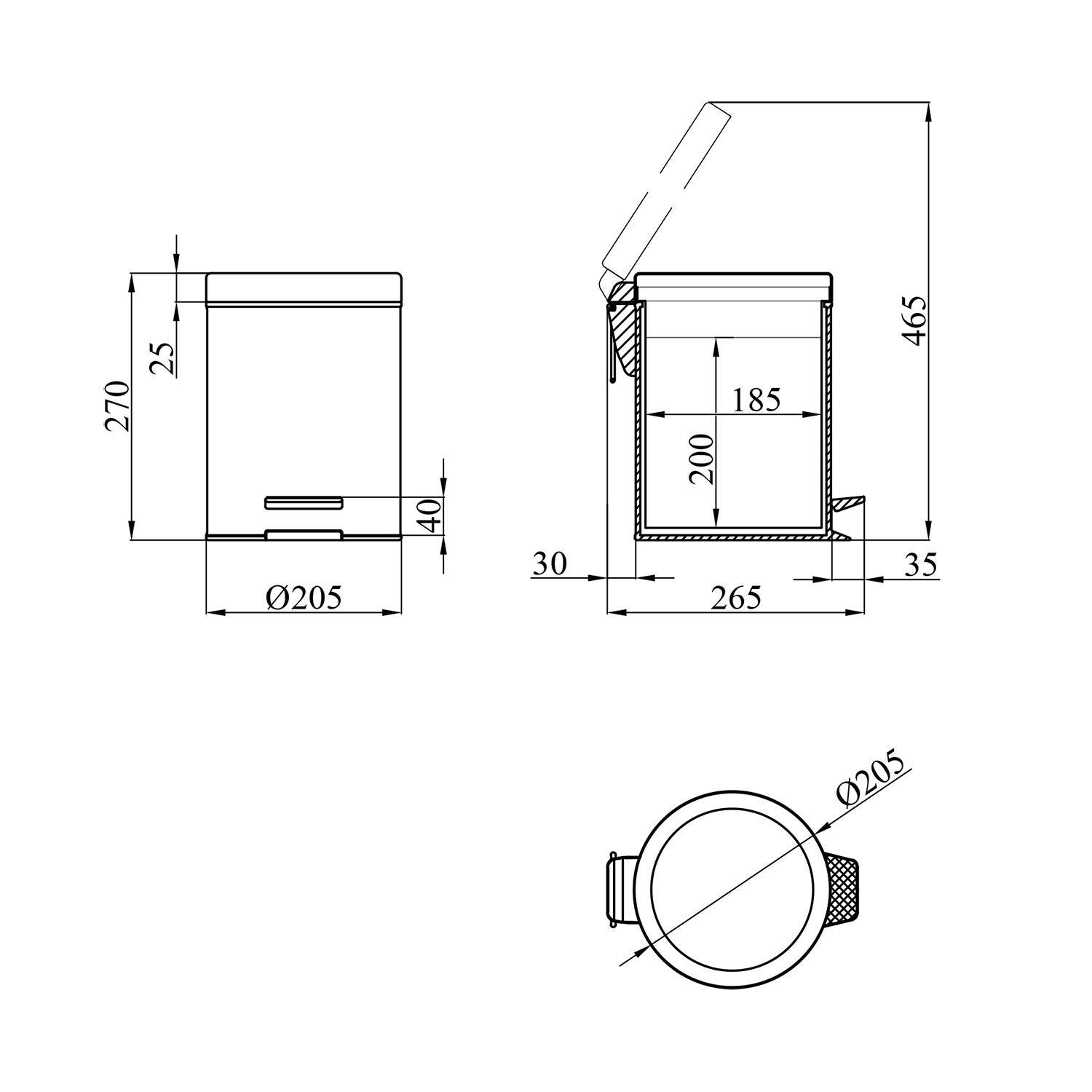 Відро для сміття Kroner KRM Rizze - ACE412 5 л
