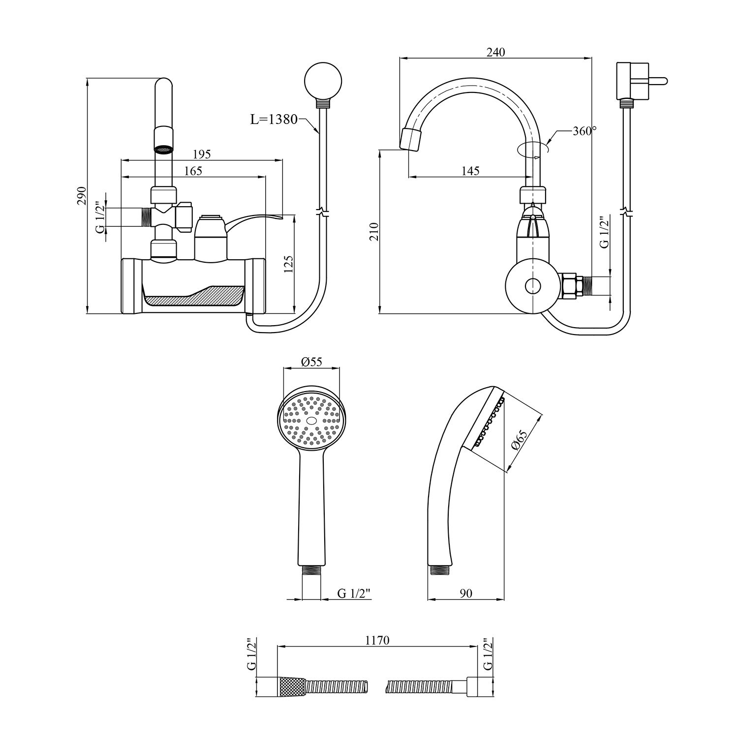 Проточний водонагрівач Kroner KRM Volt - CW191WMDS з дисплеєм