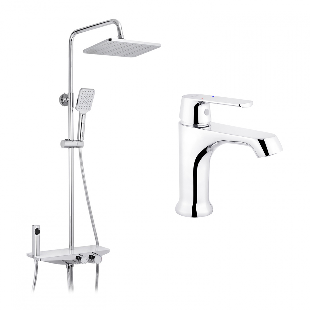 Набор 2 в 1 душова система Kroner Armada-W066 + змішувач Armada-C010