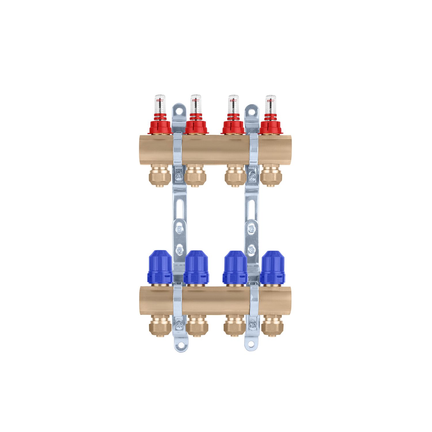 Колектор в зборі STA на 4 виходи 1"х3/4" з євроконусами, латунний