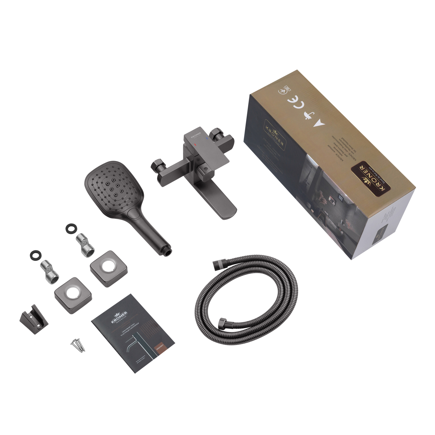 Змішувач для ванни Kroner KRP Edelstahl Kubus - PVD060