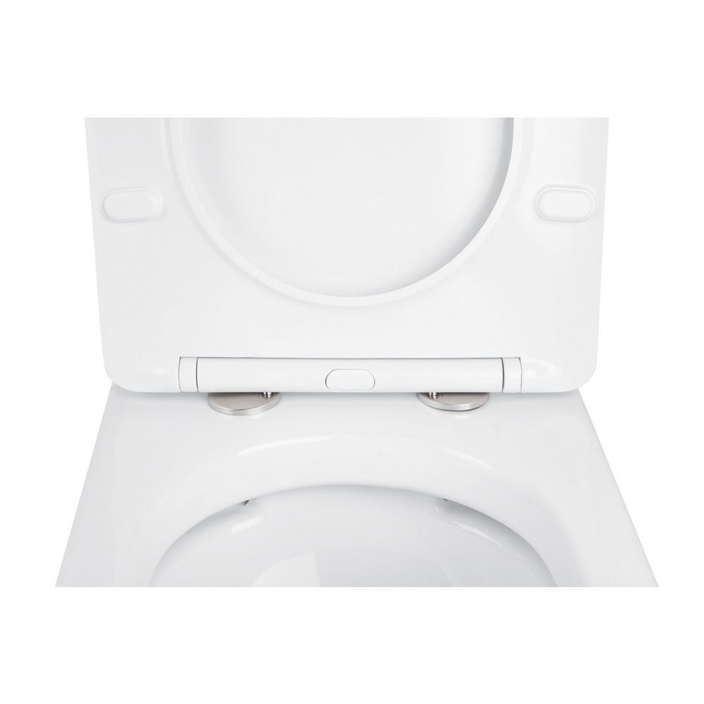 Унитаз подвесной Qtap Linnet безободковый с сиденьем Slim Soft-close QT0331106W