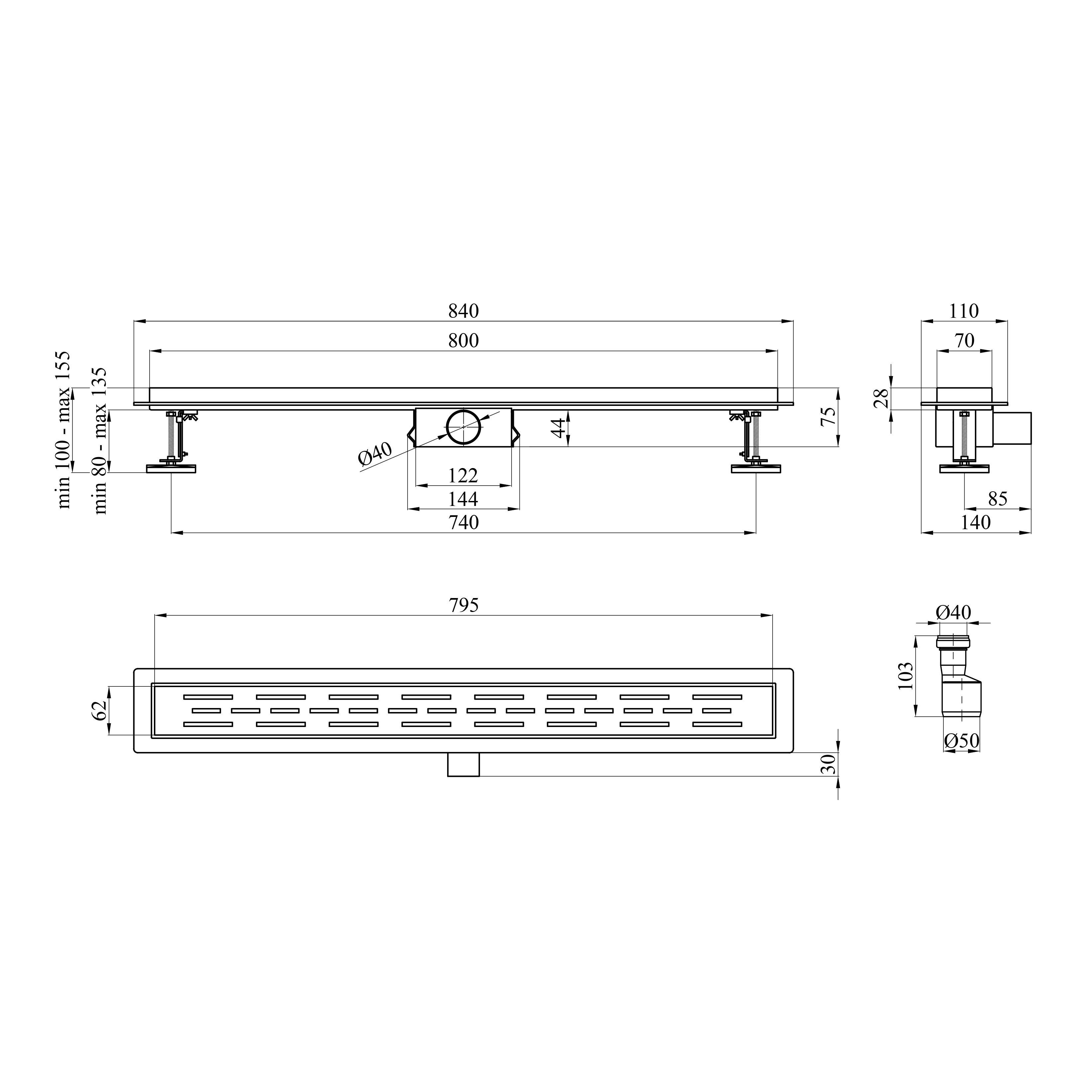 Трап лінійний Kroner KRP Eifel L80 Linien