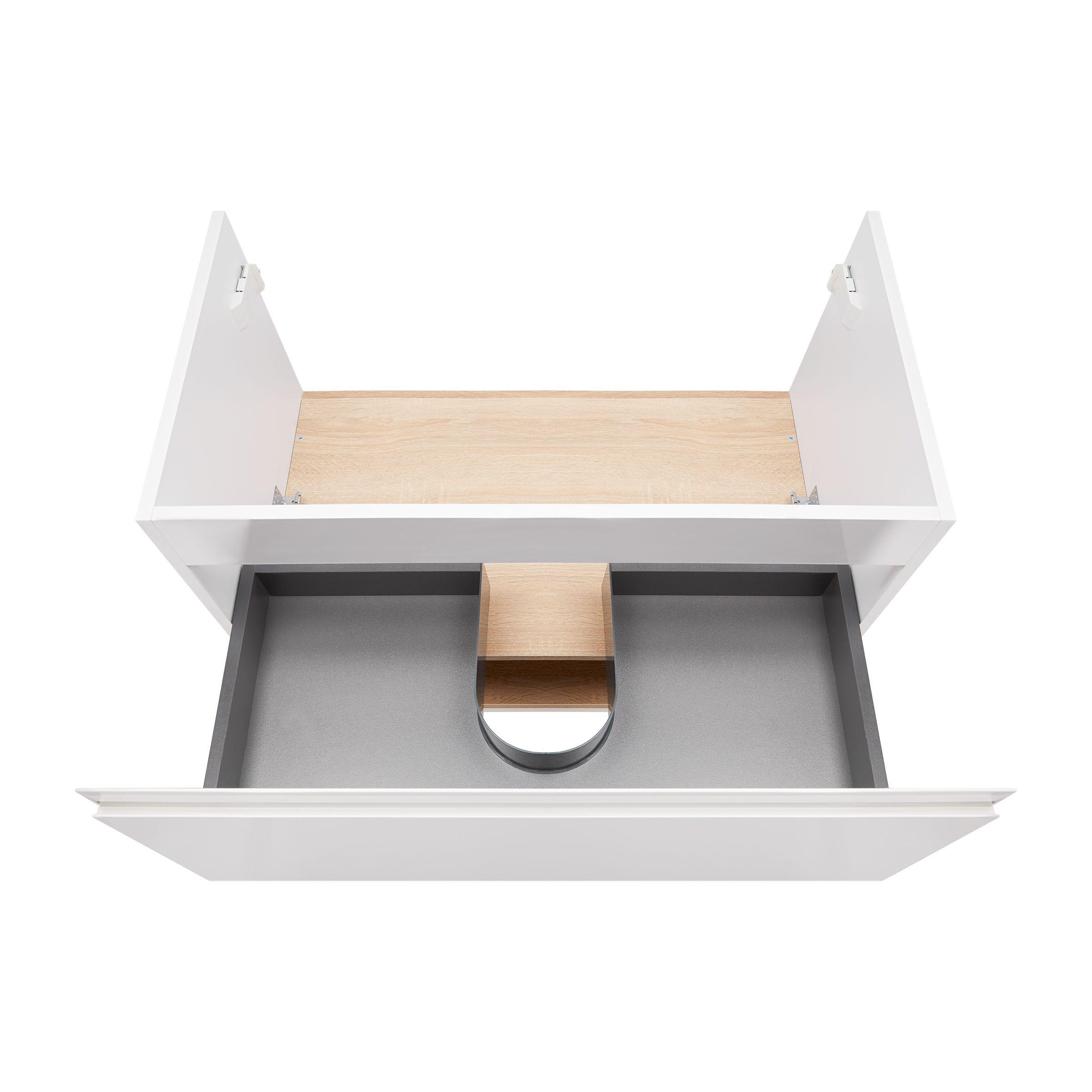 Тумба підвісна Qtap Robin 900х580х500 WHITE/WHITISH OAK QT1374TPВ9001NWWO