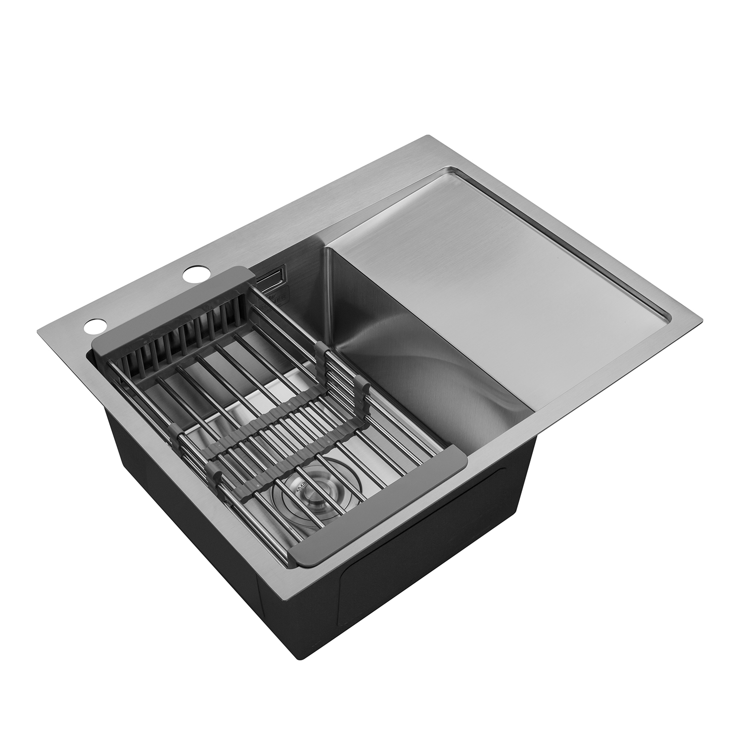 Кухонна мийка Kroner KRP Gebürstet - 6350LHM (3.0/1.0 мм)