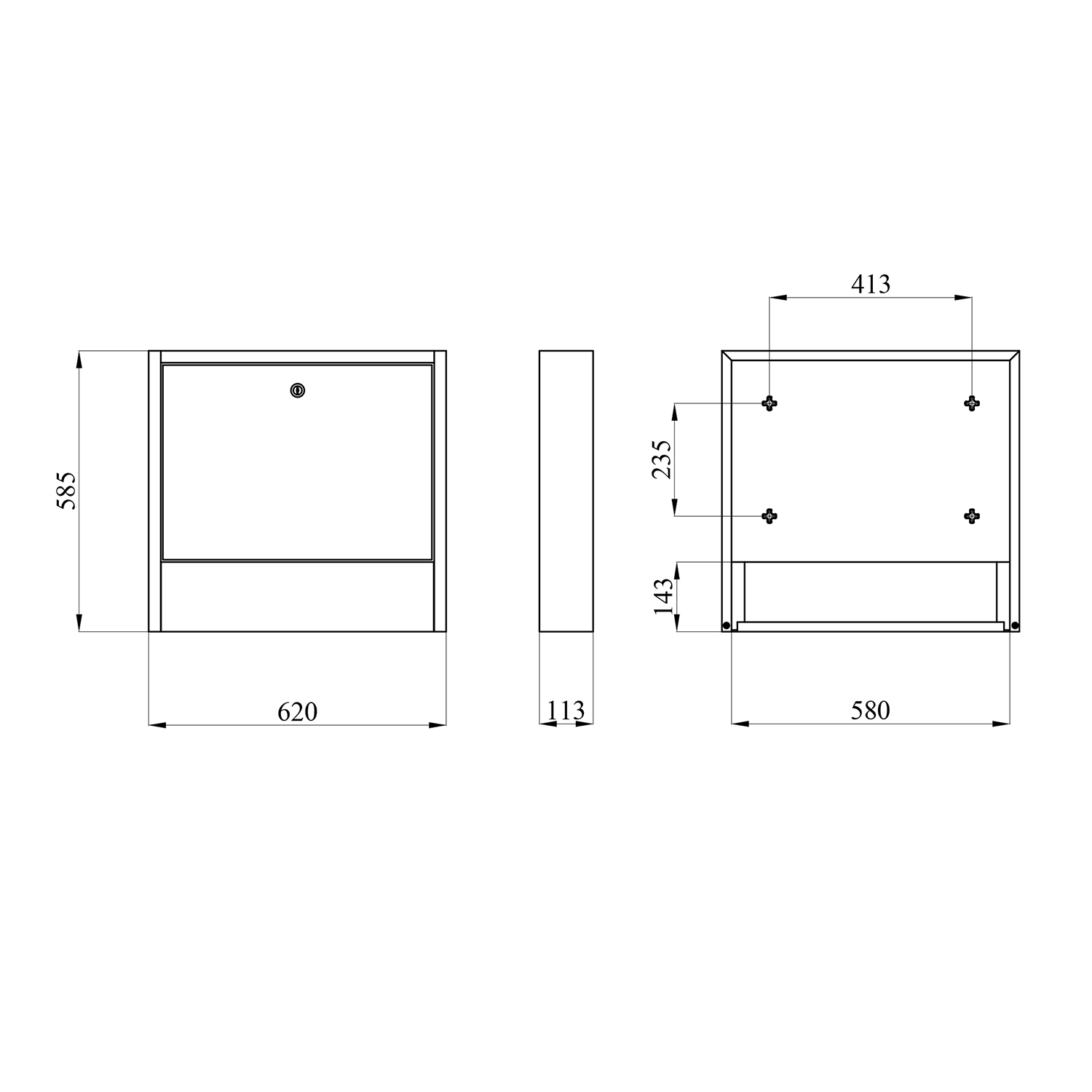 Шафа колекторна Український легіон 8 виходів 620х 580х110 мм  ШКЗ-02