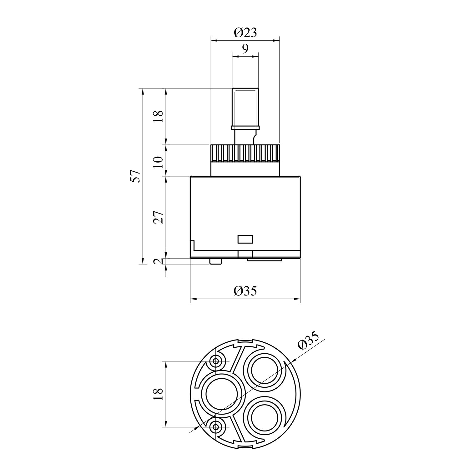 Картридж для змішувача Kroner KRM - PM35 з латунним штоком