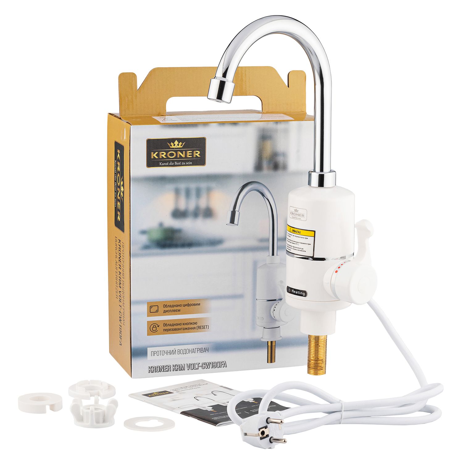 Проточний водонагрівач Kroner KRM Volt - CW190FA