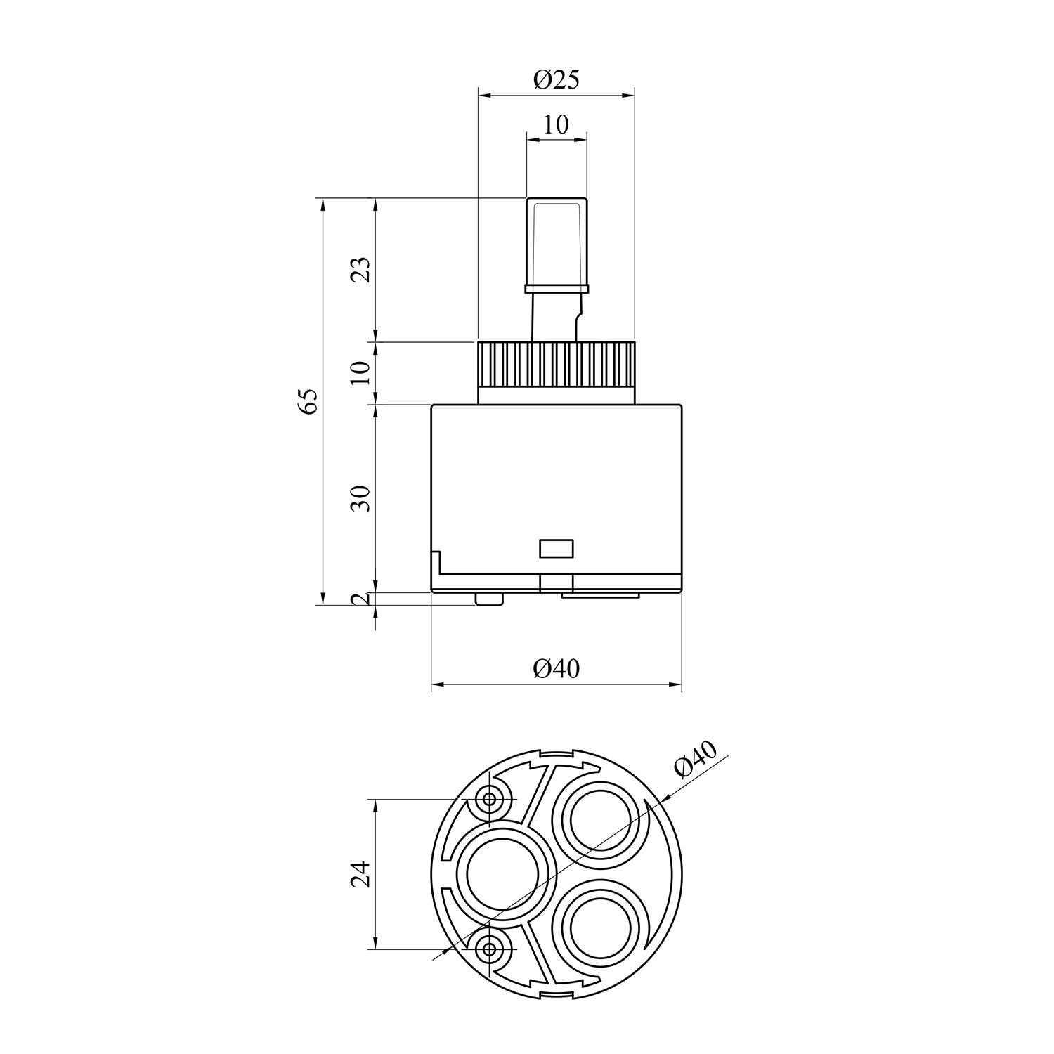 Картридж для змішувача Kroner KRM - PM40 з латунним штоком