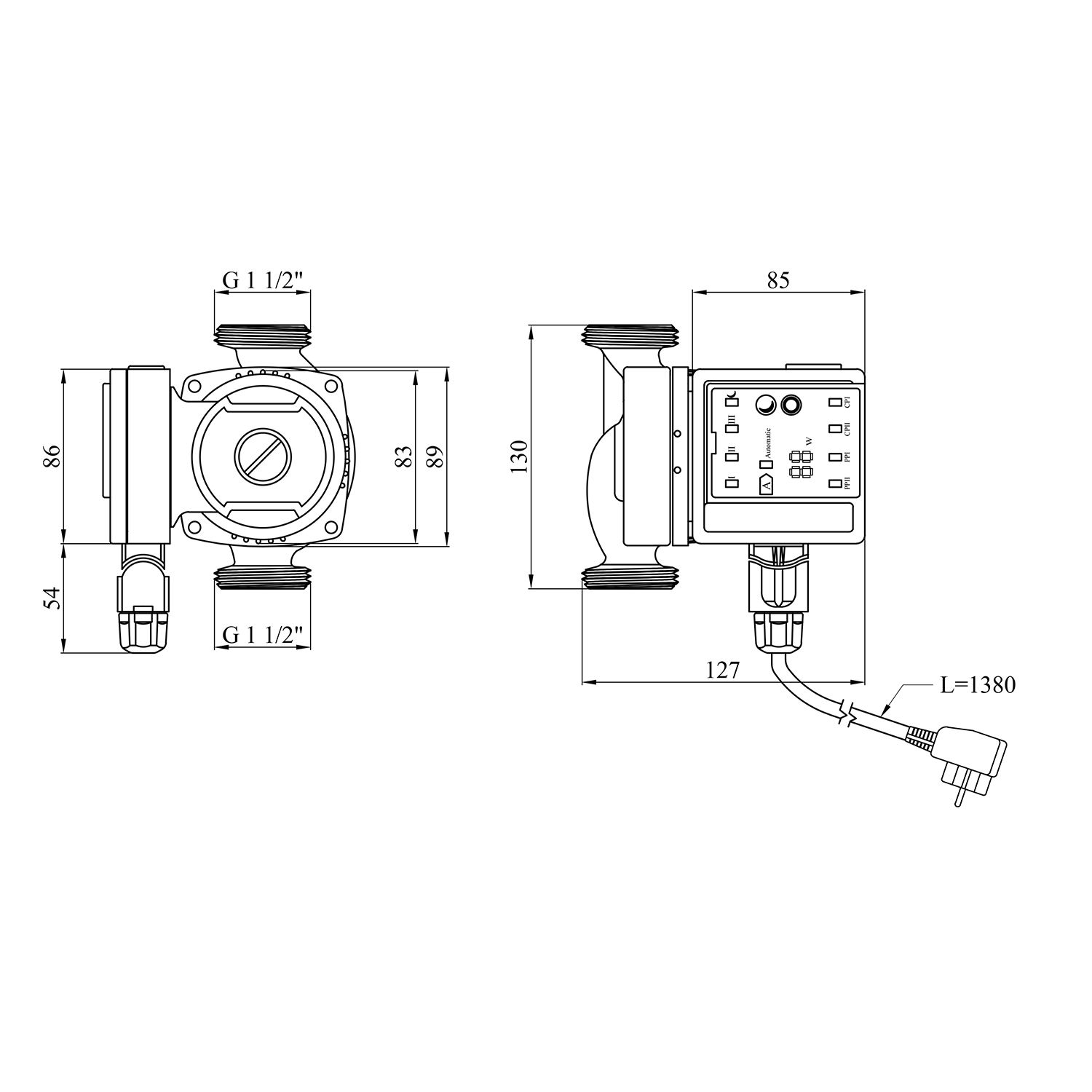 Насос циркуляційний Pumpman Star 25/60/130 Нmax 6м Qmax 55куб.м 45 Вт