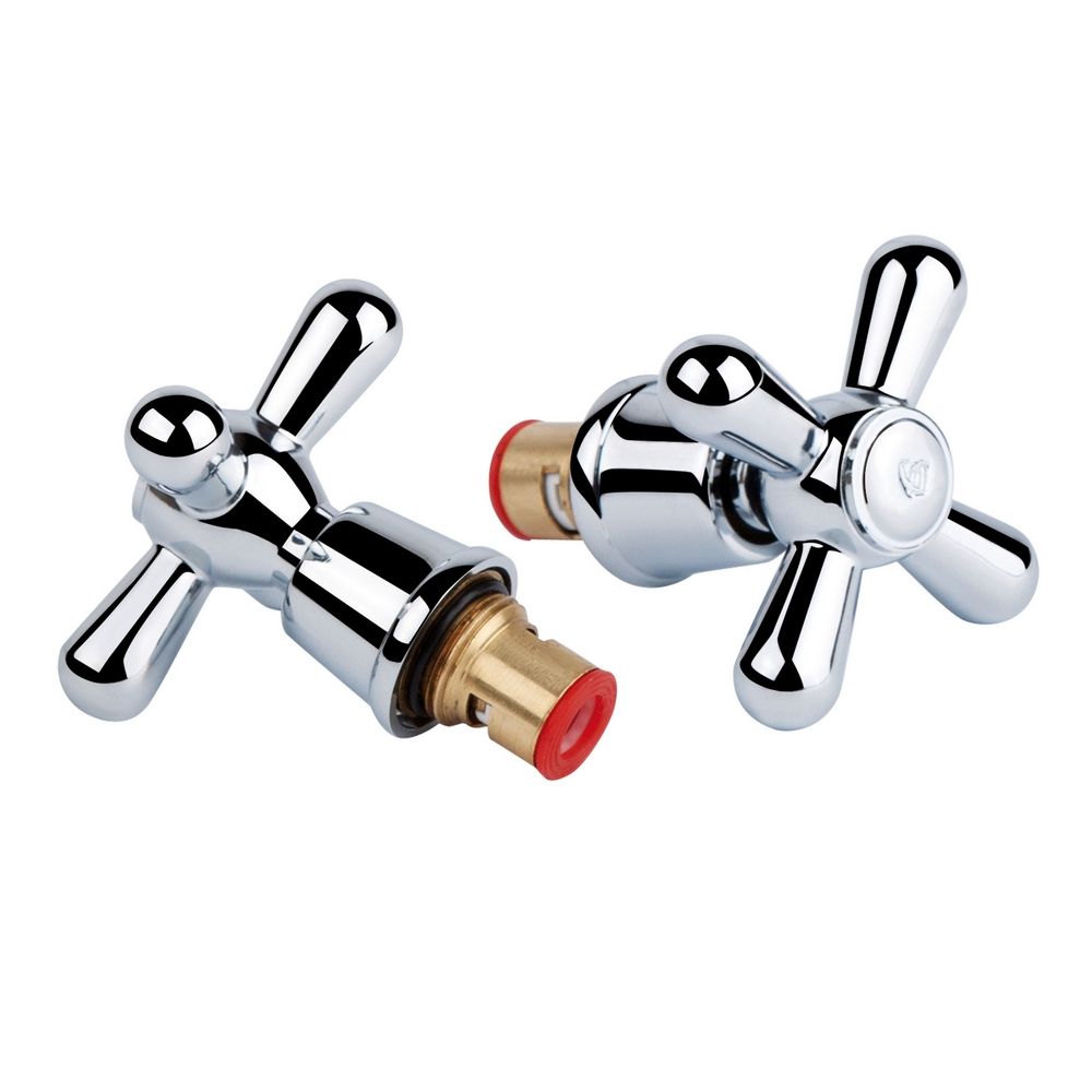 Кран-букса Qtap D11 CRM керамика 1/2" с ручкой Dominox (пара)