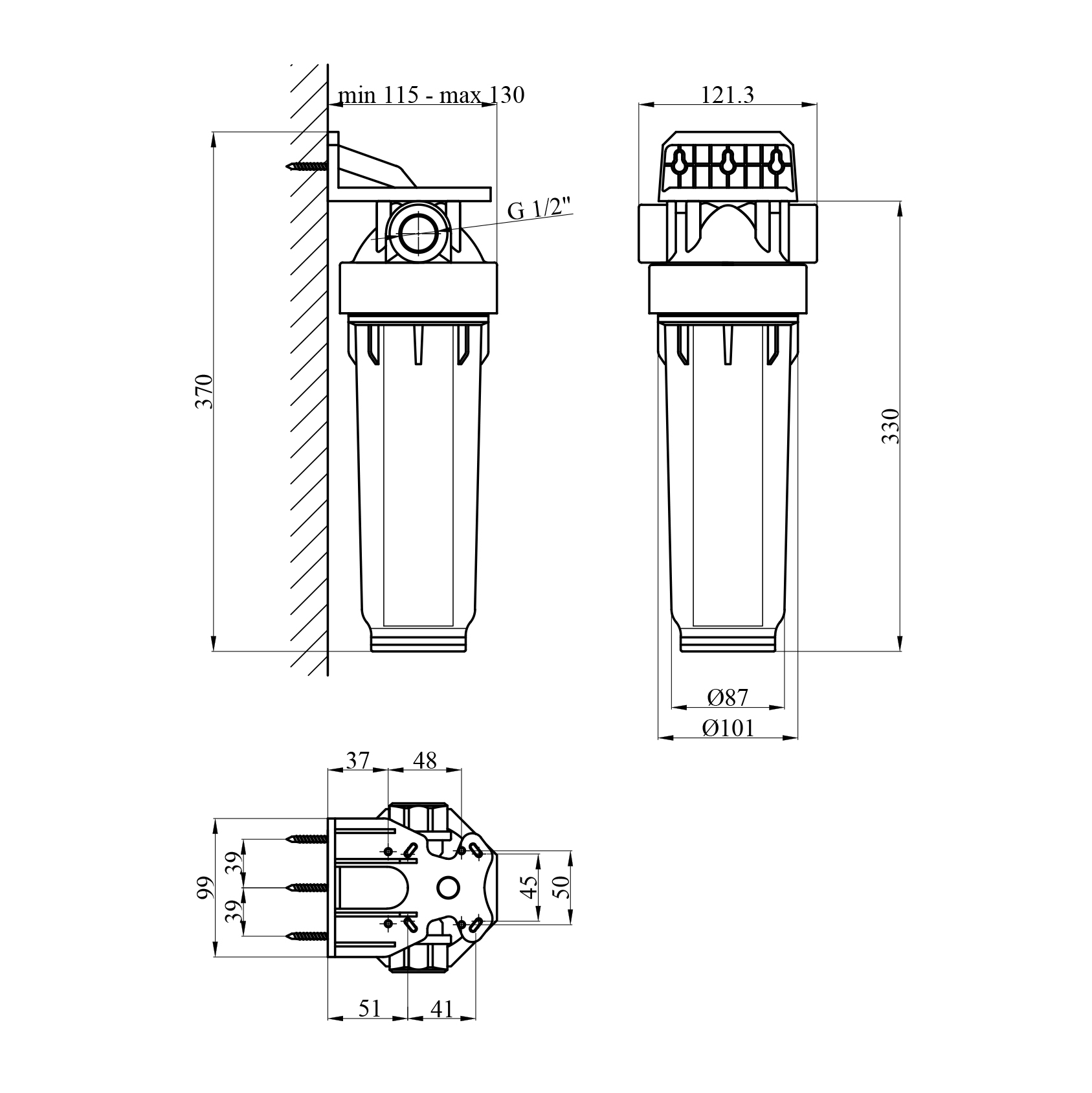Фільтр магістральний в зборі Titan HT10-1/2"