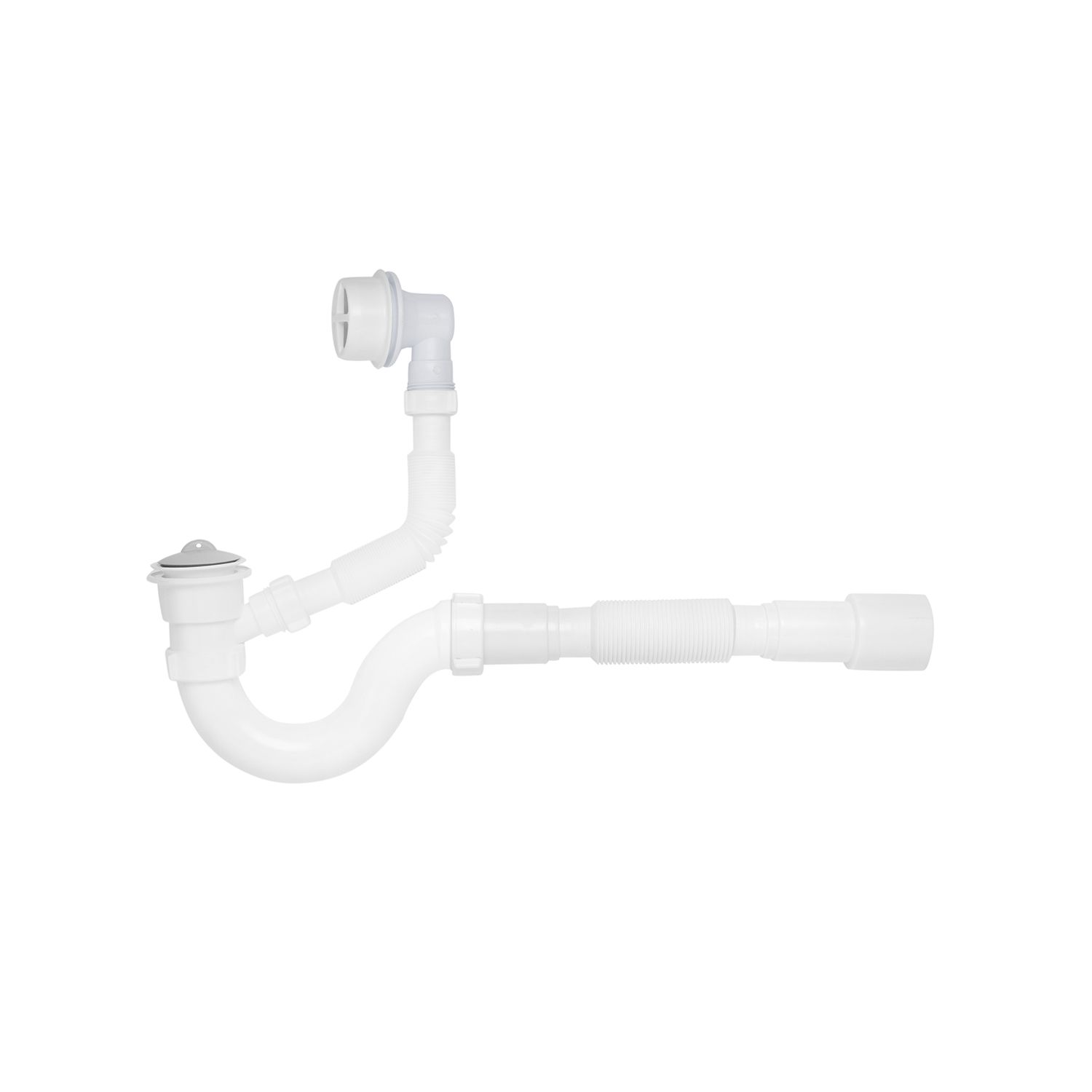 Сифон для ванни Kroner KRP - BS01 1 1/2"х40/50 мм з переливом, прямоточний