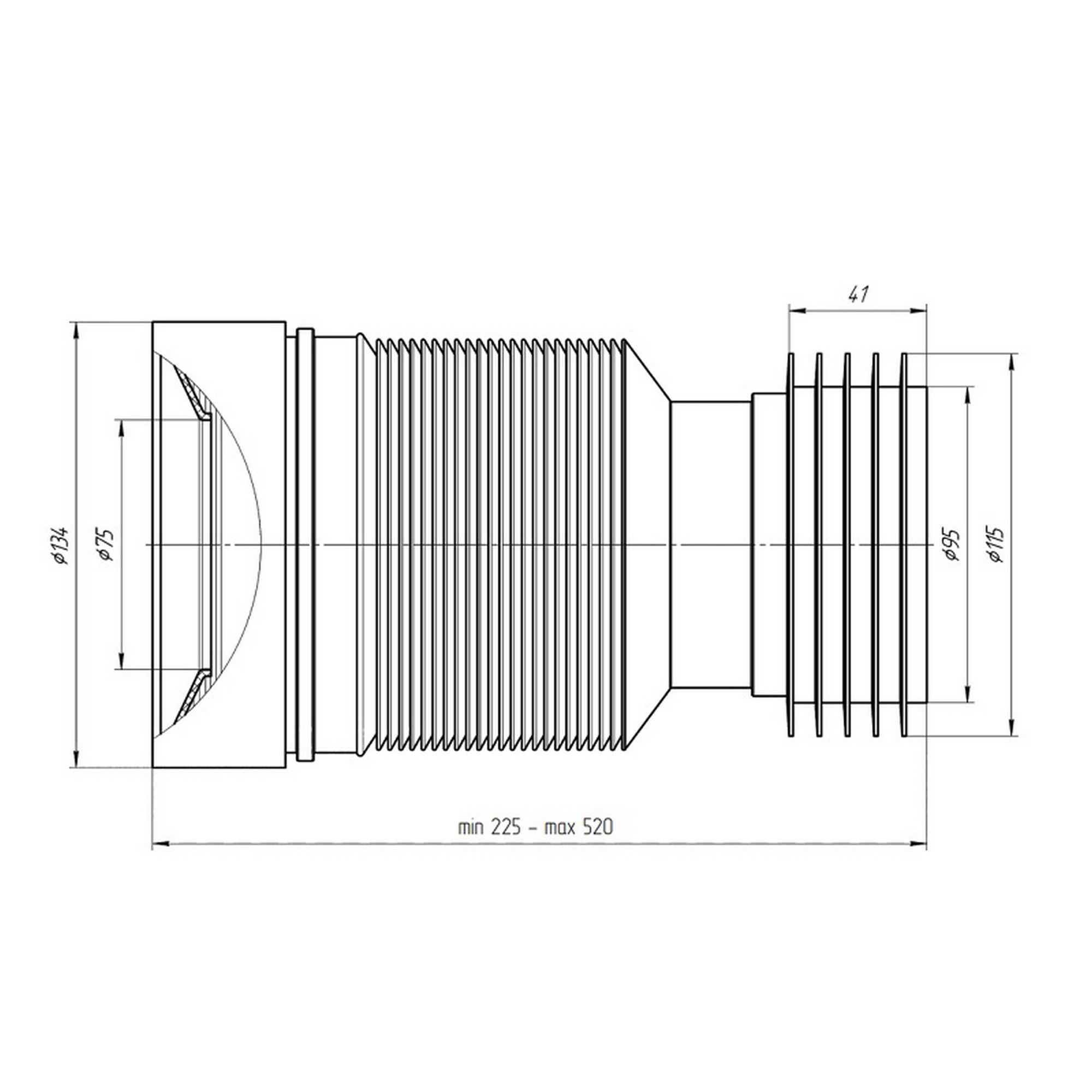 Гибкая труба для унитаза ANI Plast К828R