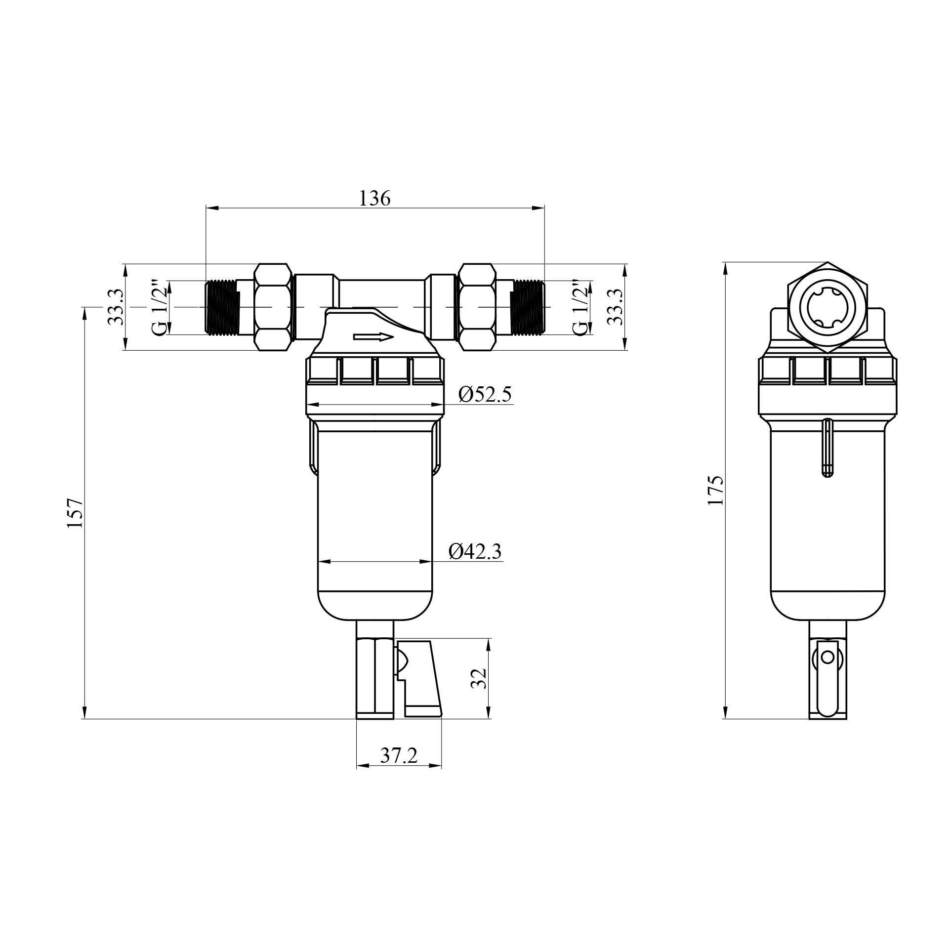 Фільтр магістральний в зборі Titan T-FH 1/2" гарячий
