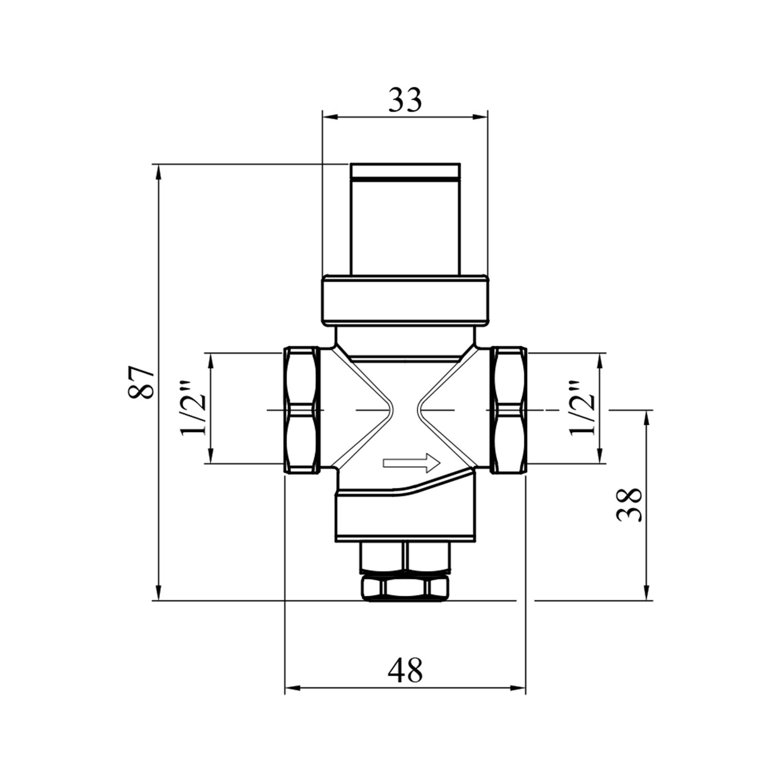 Редуктор тиску Karro 1/2" KR-80837 нікельований