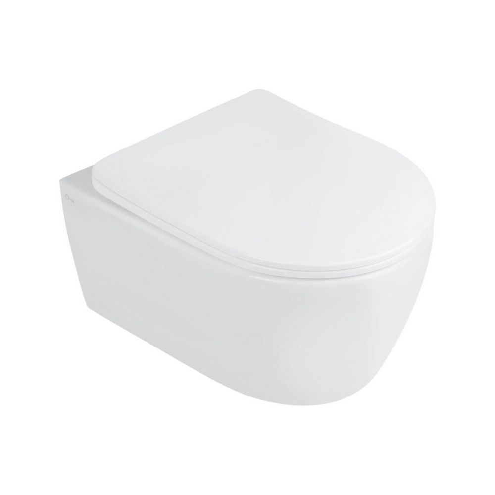Унитаз подвесной Qtap Linnet безободковый с сиденьем Slim Soft-close QT0331106W