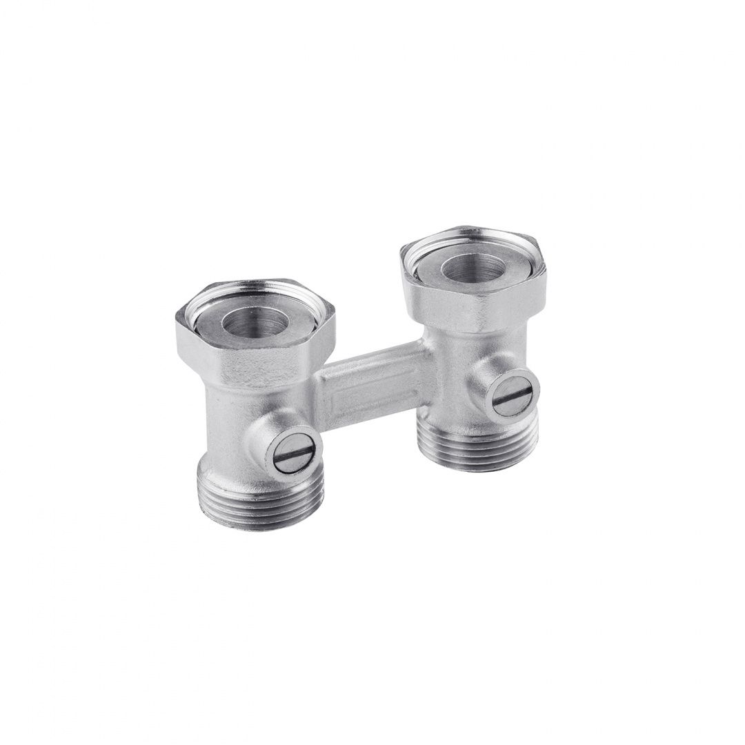 Вузол для нижнього підключення радіатора STA 3/4" ВЗ прямий, без ніпелів, нікельований