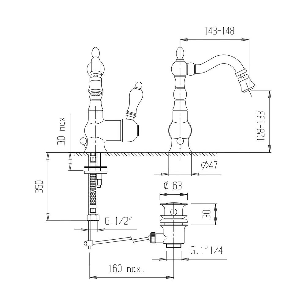 Смеситель для биде Bianchi Europe BIDEUR1056IAORO