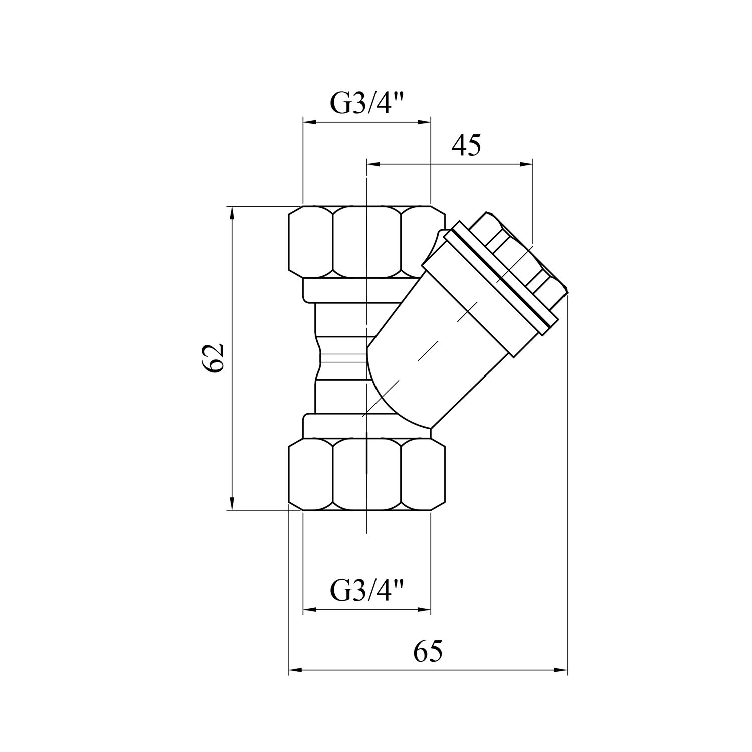 Фільтр грубої очистки для газу Karro 3/4" KR-202 латунь