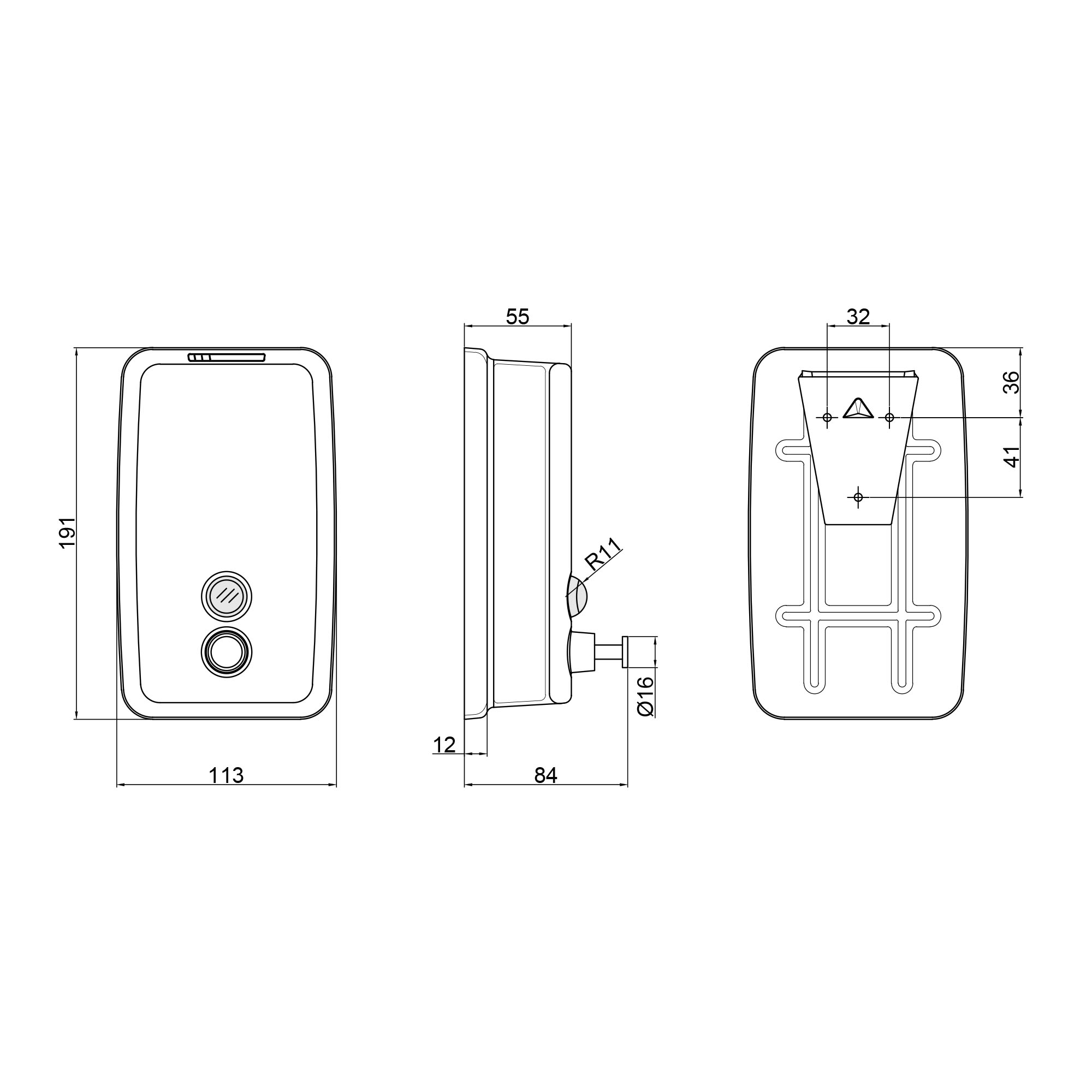 Диспенсер для рідкого мила Lidz (CRM) 121.02.08 800 мл