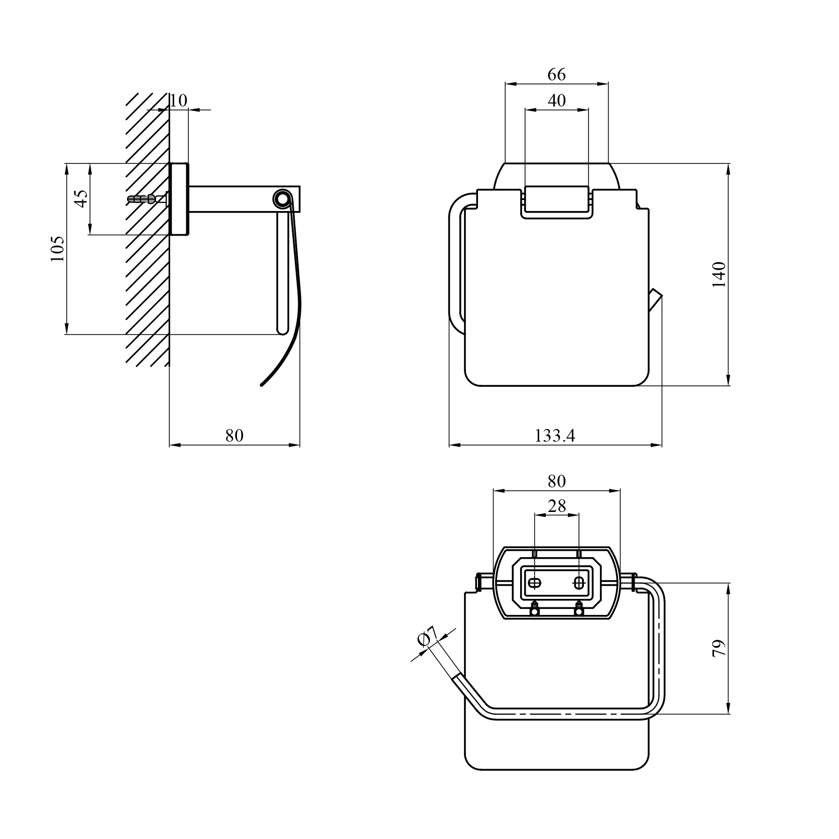 Тримач для туалетного паперу Kroner KRP Graz - C95607
