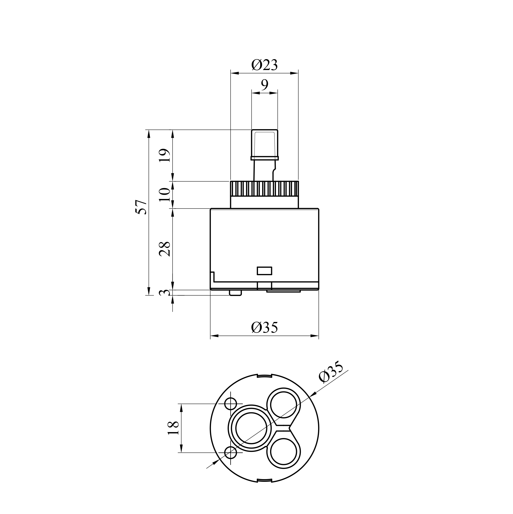 Картридж для змішувача Sedal 08EX35L0004 35mm Flat