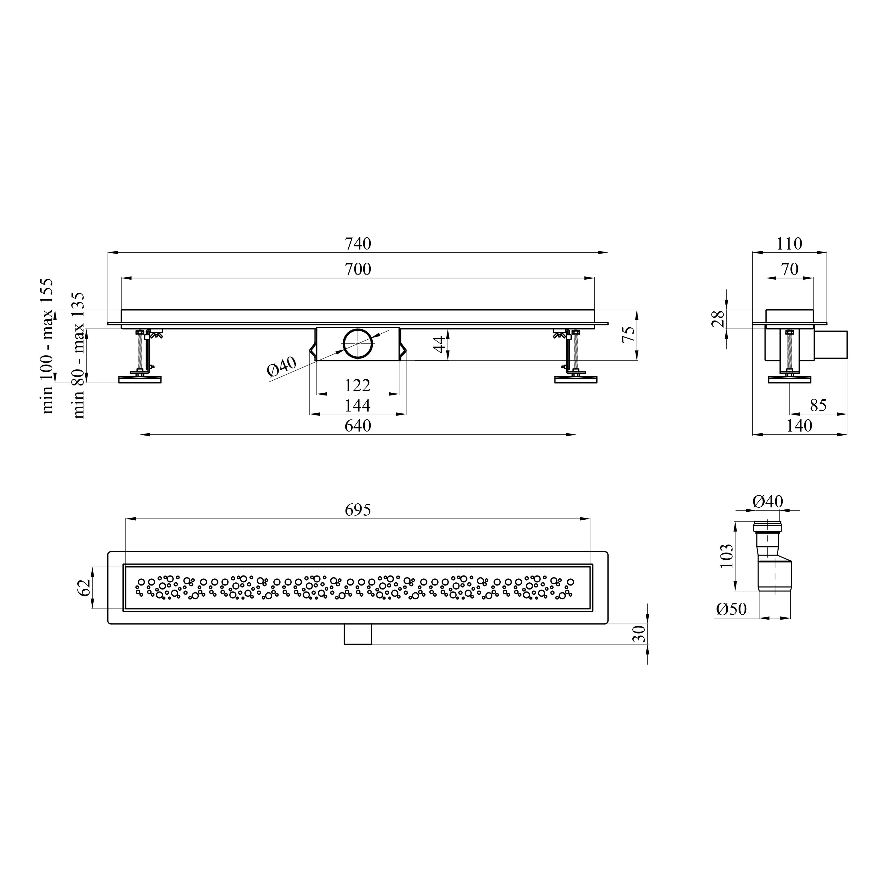 Трап лінійний Kroner KRP Eifel M70 Muster