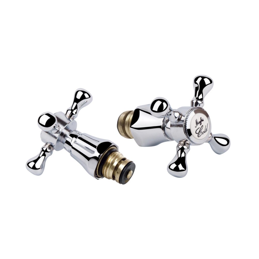 Кран-букса Qtap Classic M12K CRM резина 1/2" с ручкой Mayfair (пара)