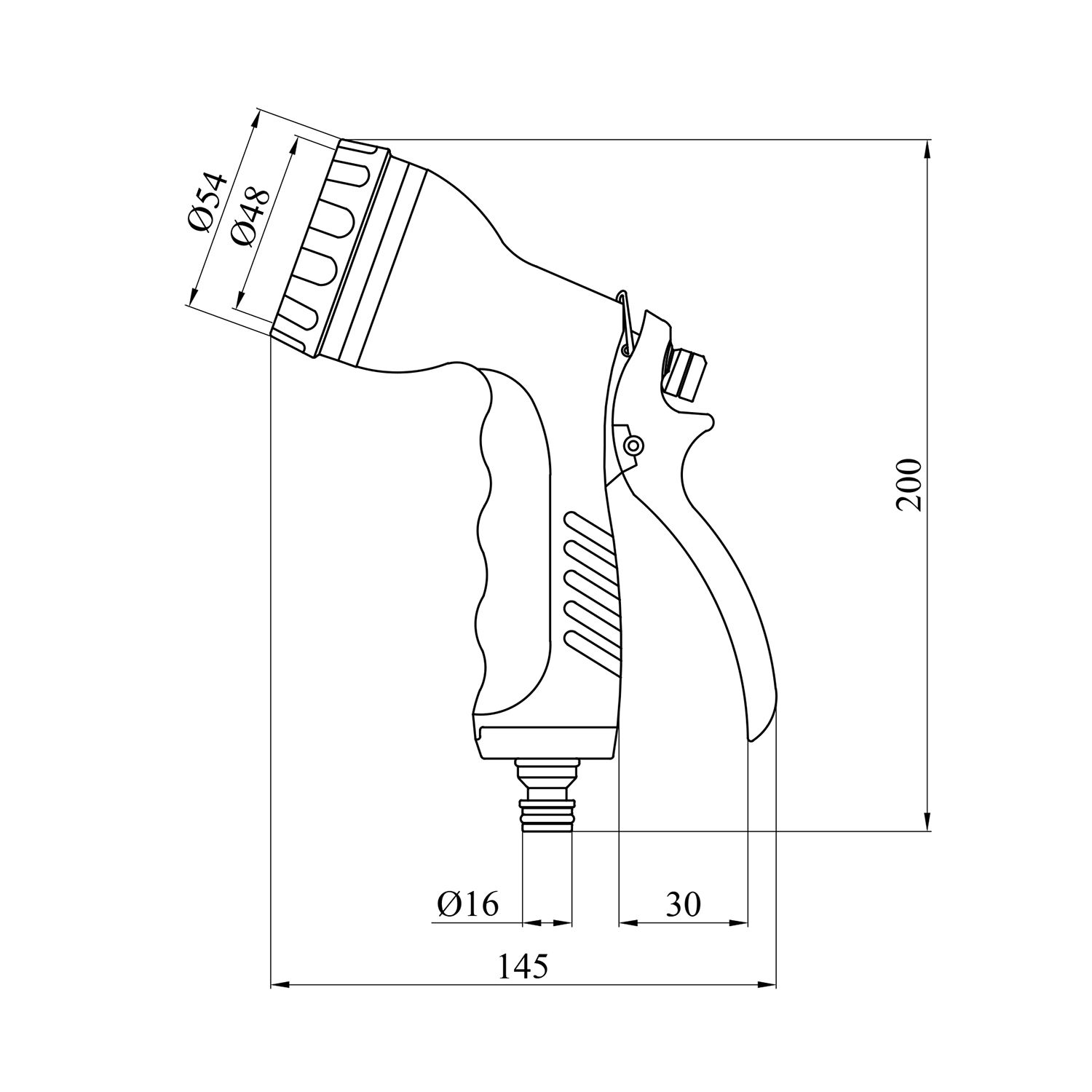 Пістолет для поливу Bradas Hobby Black Line 8 режимів ECO-2048