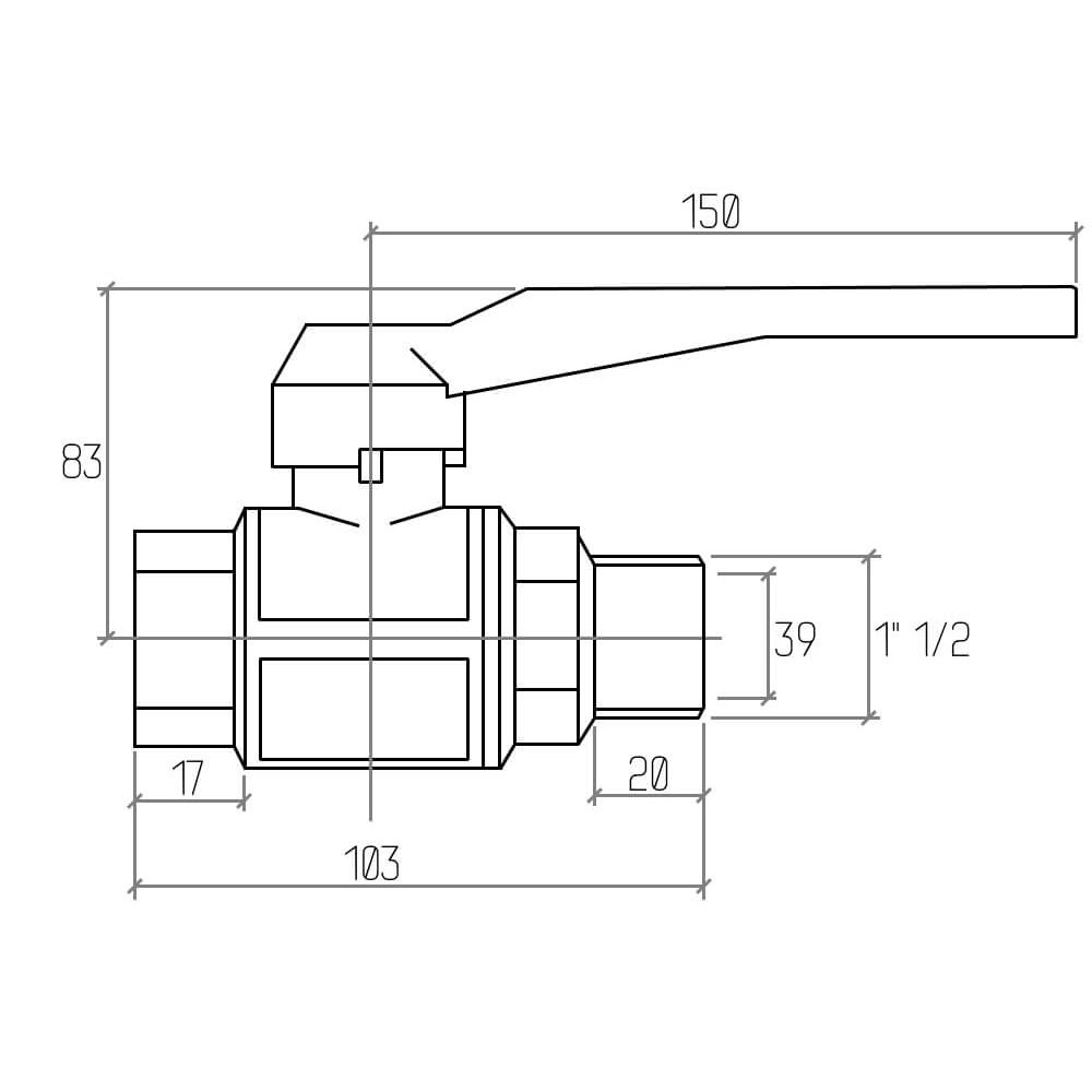 Кран шаровой Rastelli Goal 1" 1/2 ВН (ручка) Арт. 61
