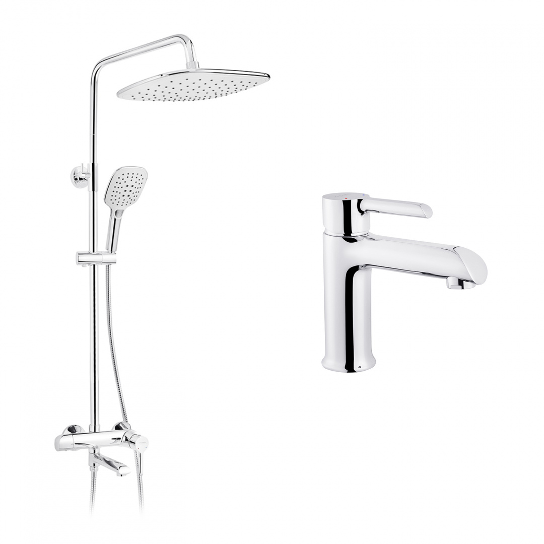 Набор 2 в 1 душова система Kroner Essen-C063 + змішувач Essen-C010