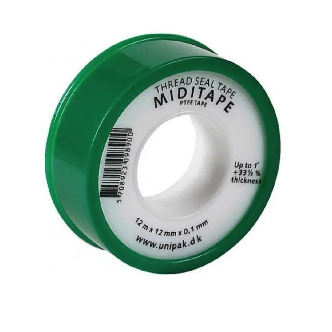 Фум стрічка Miditape (13,2m x 12mm x 0,1mm) + 10%, щільність 0,35 g/cm³