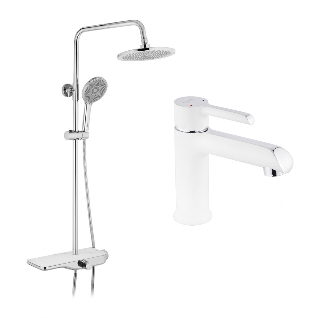 Набор 2 в 1 душова система Kroner Armada-W065 + змішувач Essen-W010