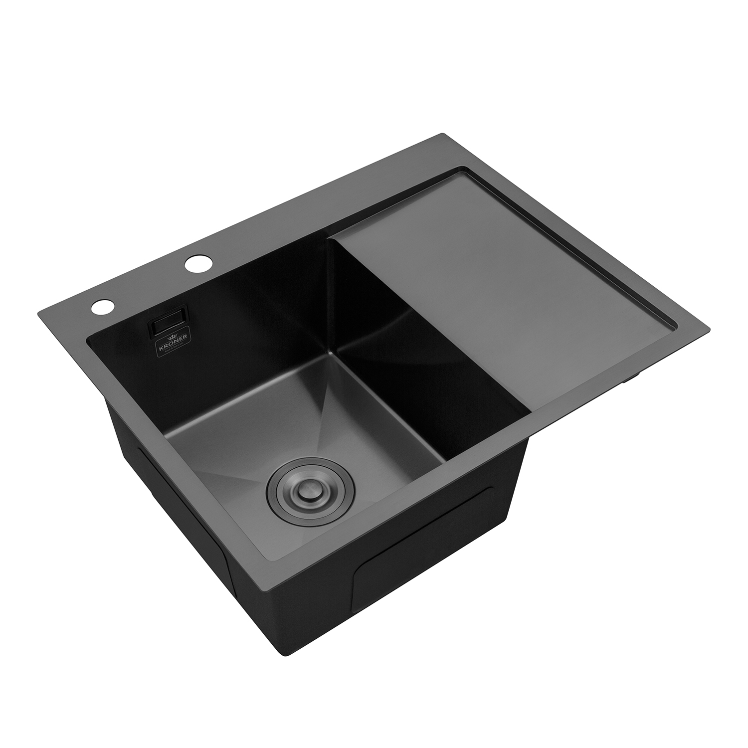 Кухонна мийка Kroner KRP Schwarze - 6350LHM PVD (3.0/1.0 мм)