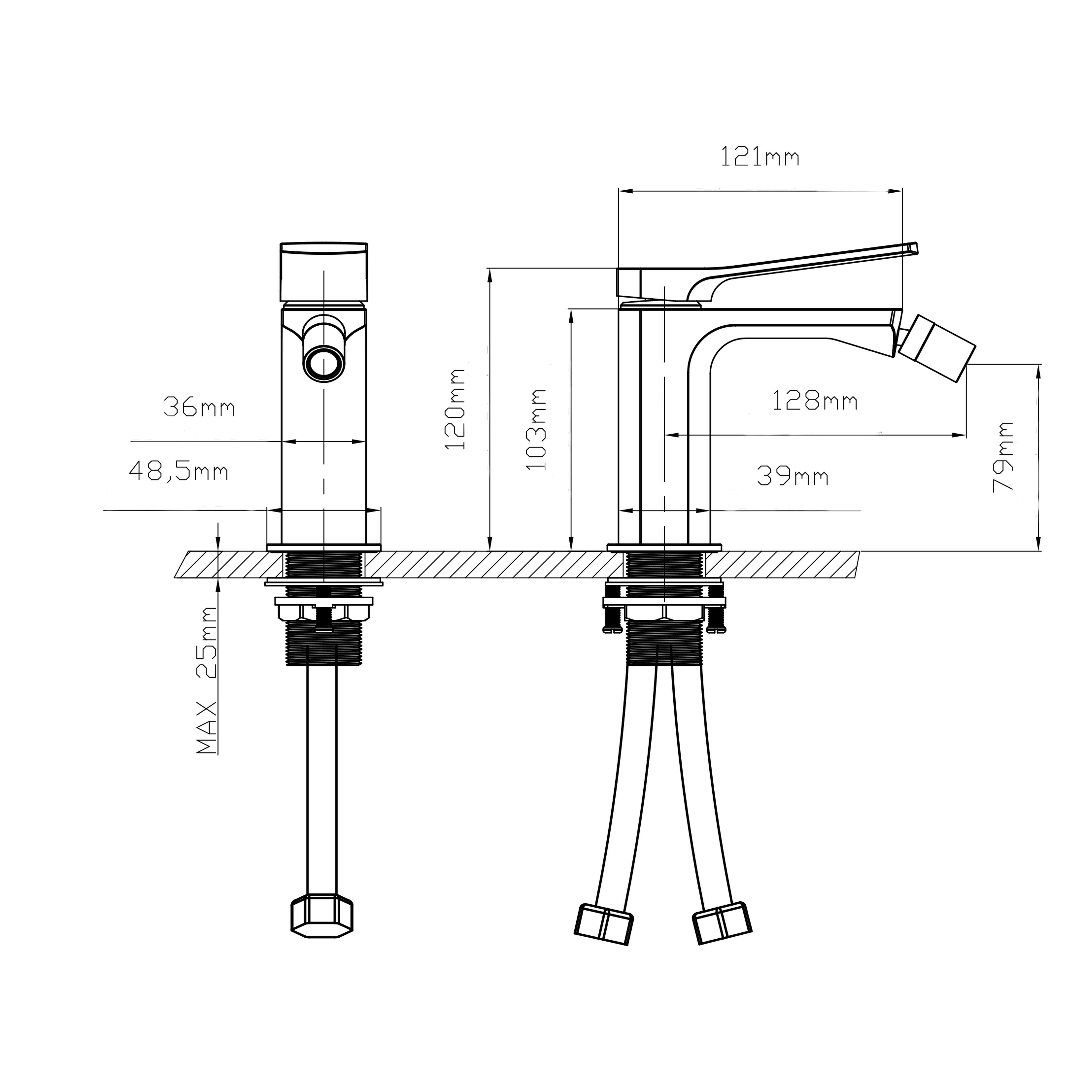 Змішувач для біде Qtap Slavonice QTSLA255CRM45921 Chrome